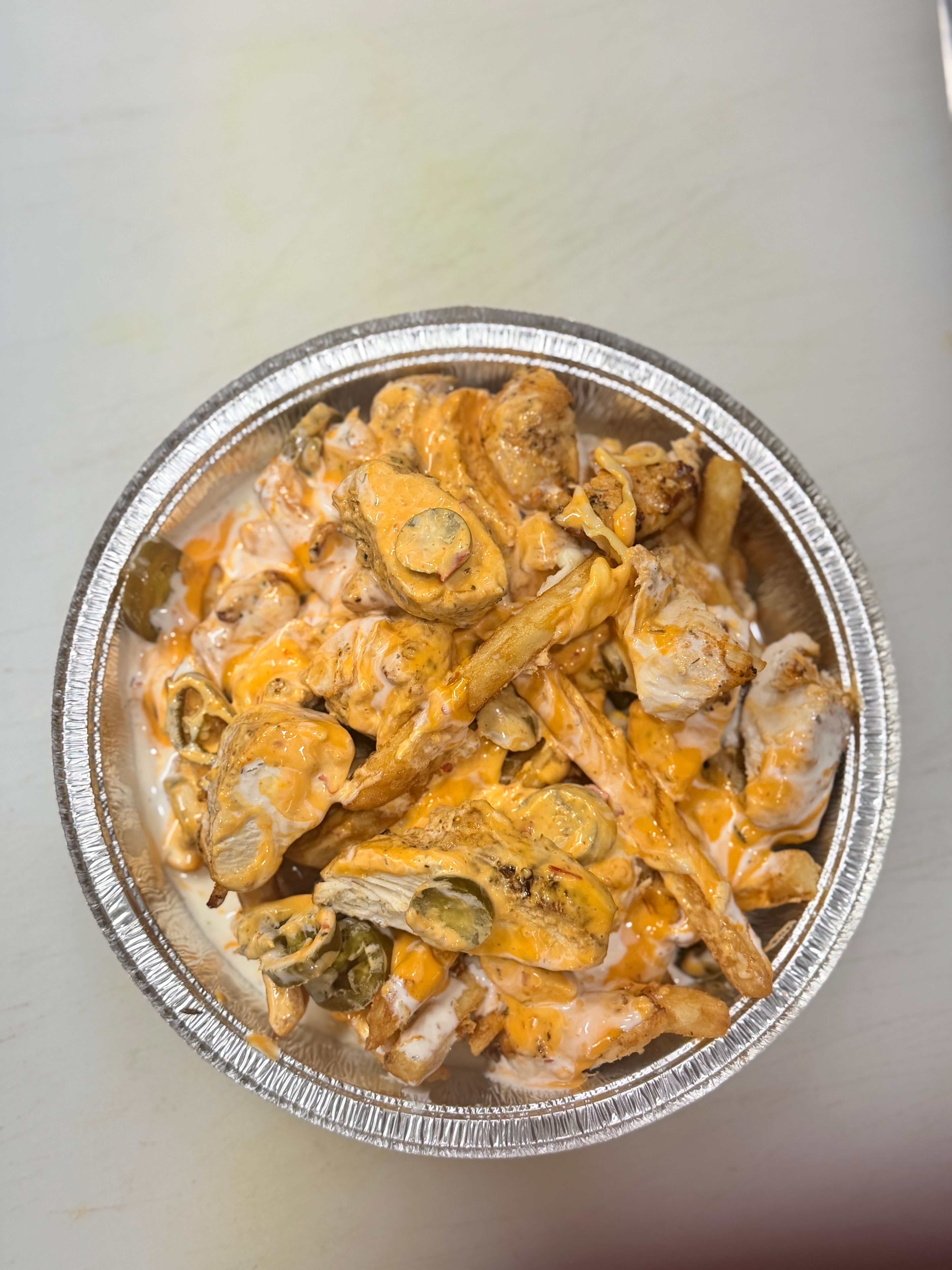 Grilled Chicken Loaded Fries.