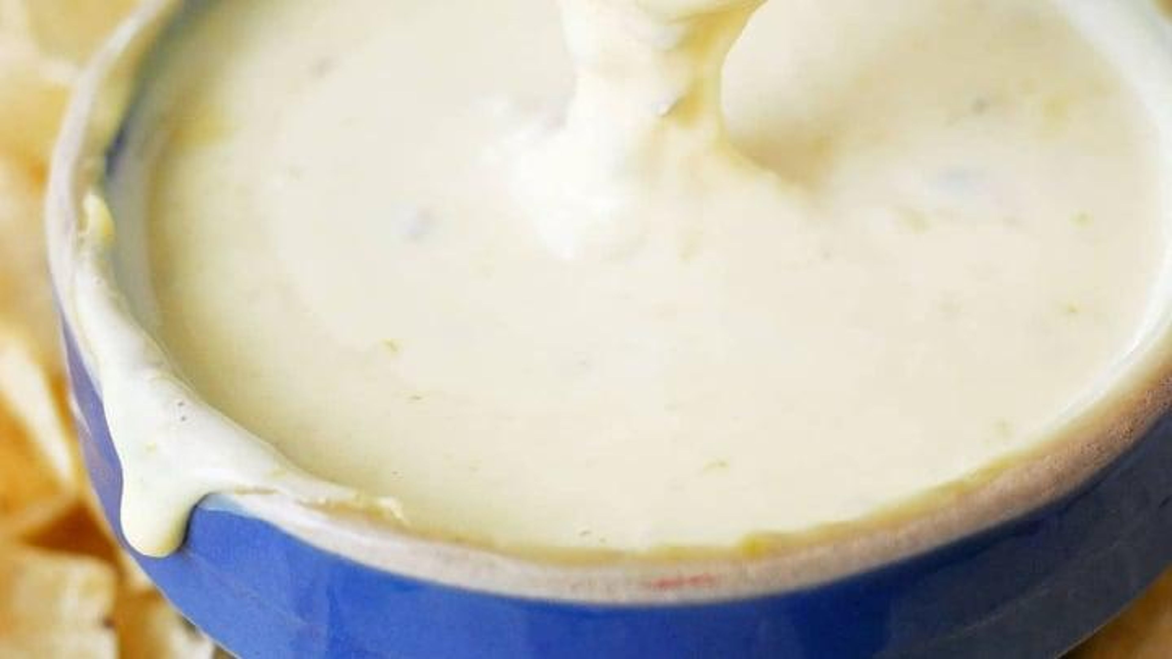 Chips and queso dip.