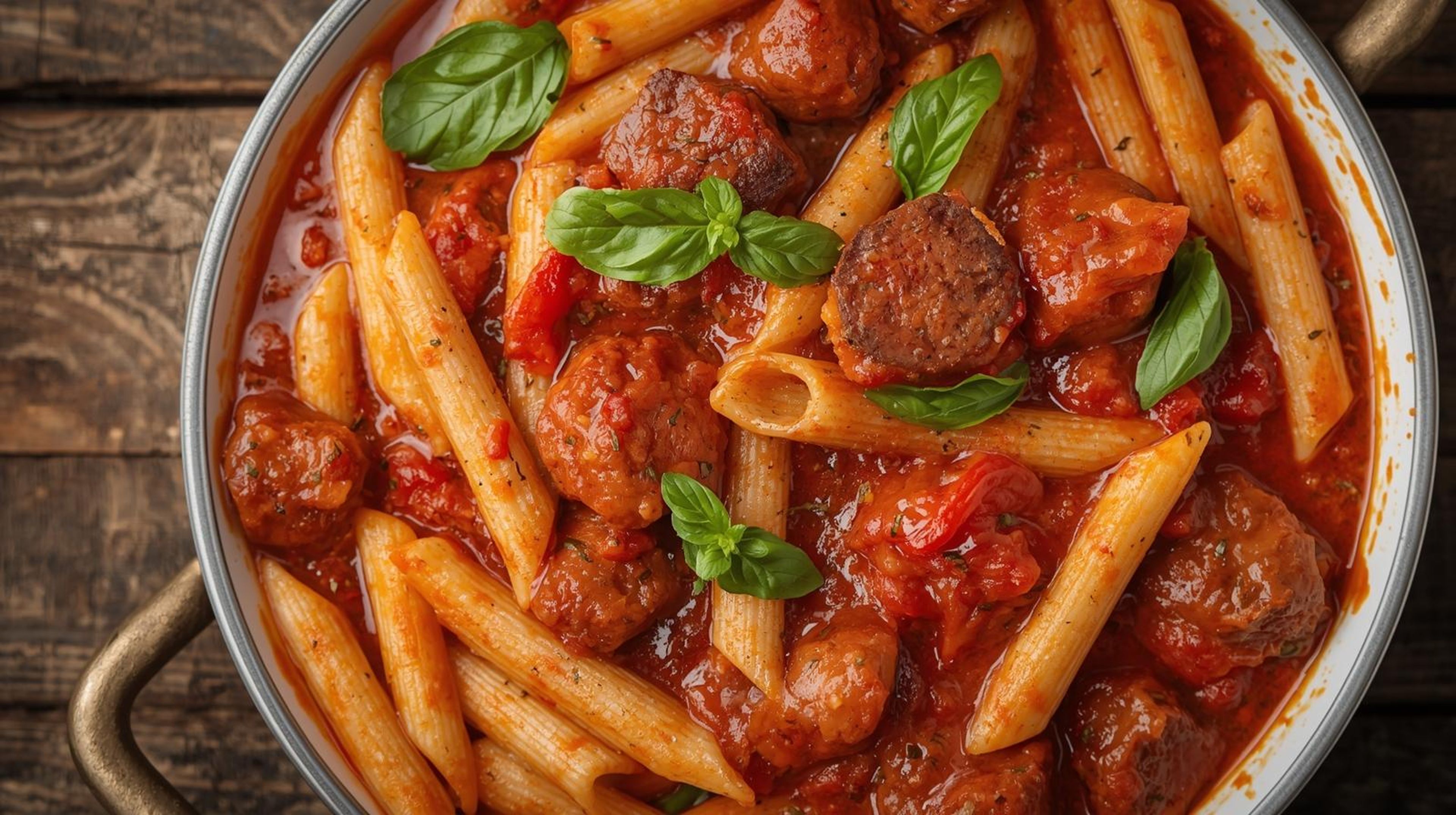 Mostaccioli with Italian Sausage.