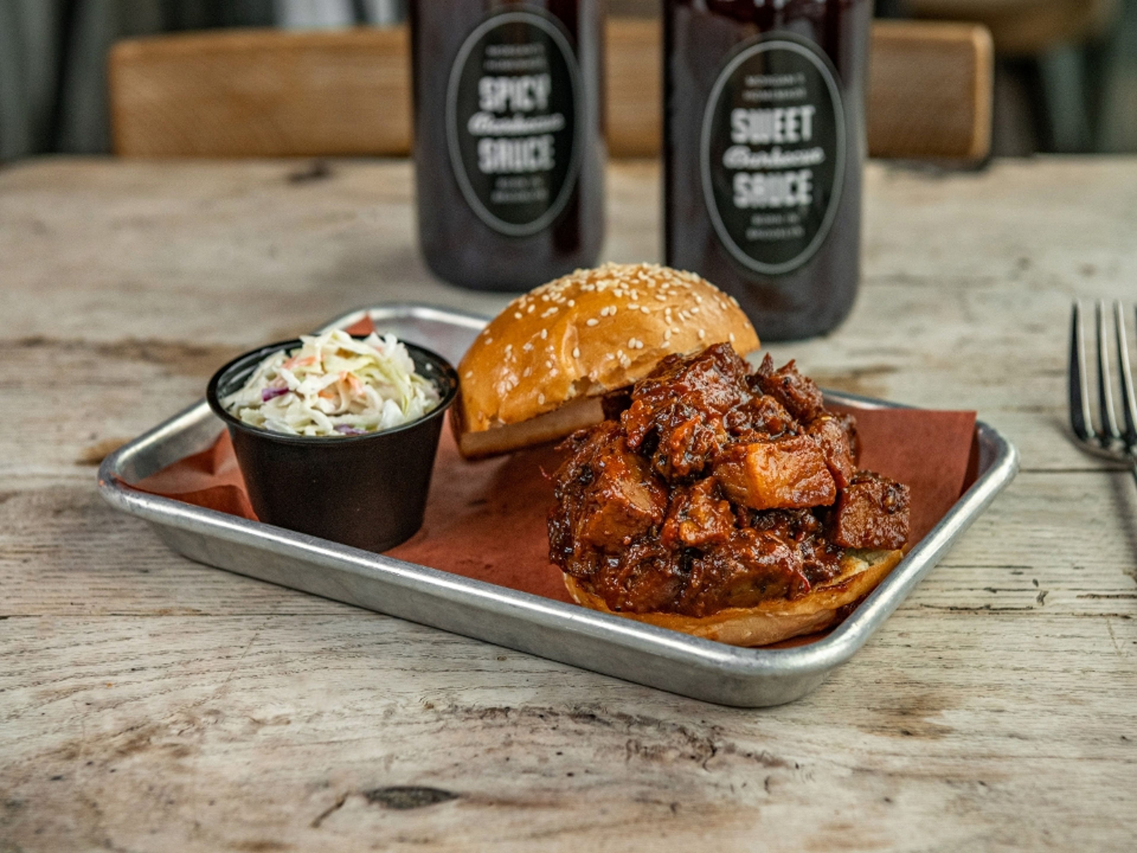 Chopped Brisket Sandwich.