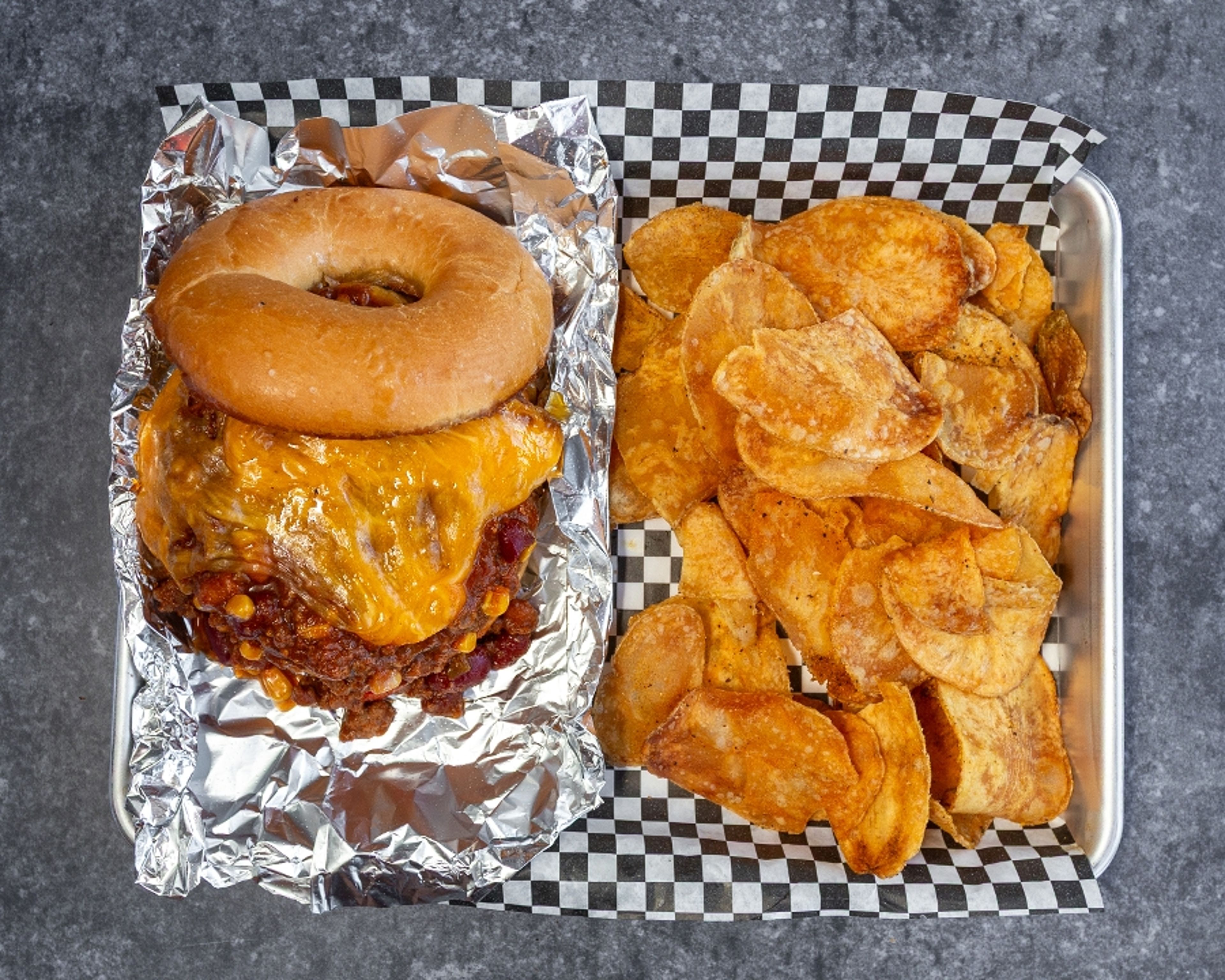 CHILI CHEESEBURGER.