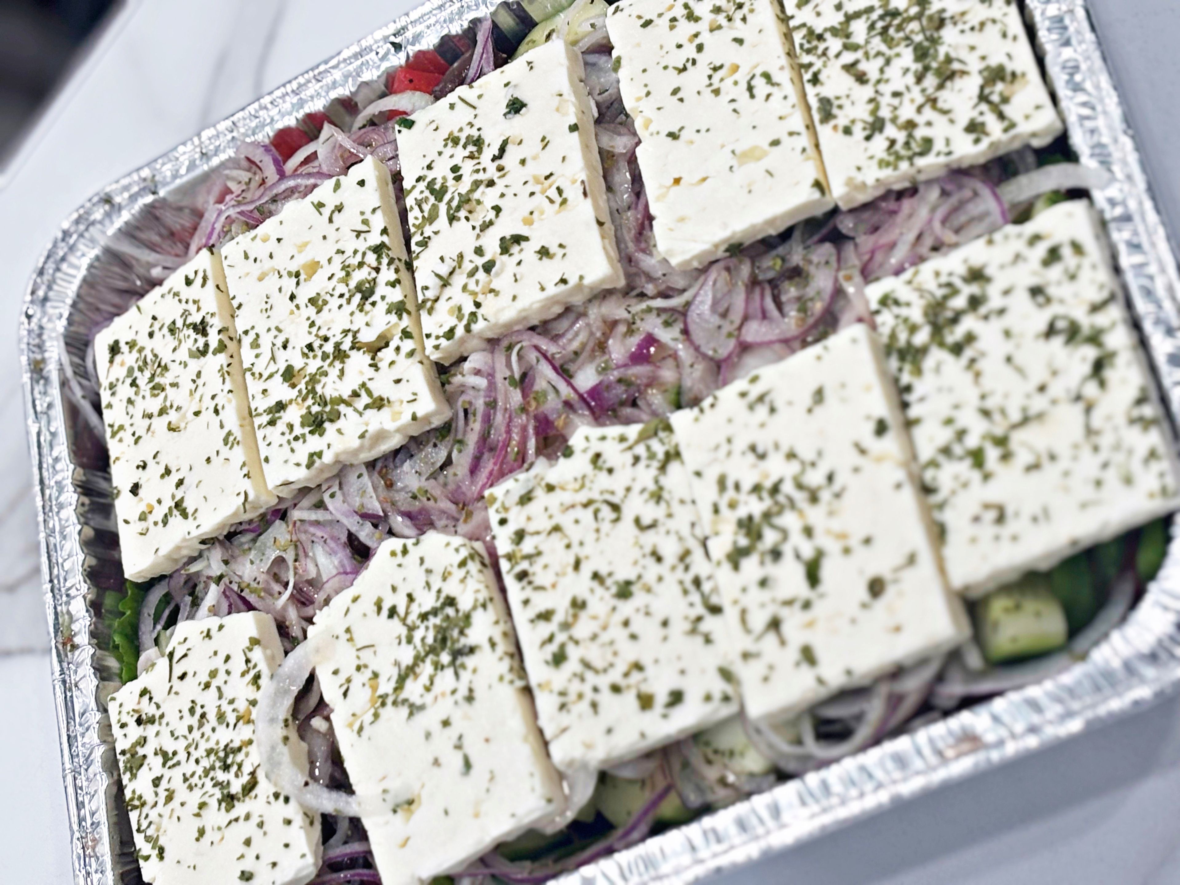 GREEK (village) or HOUSE SALAD.