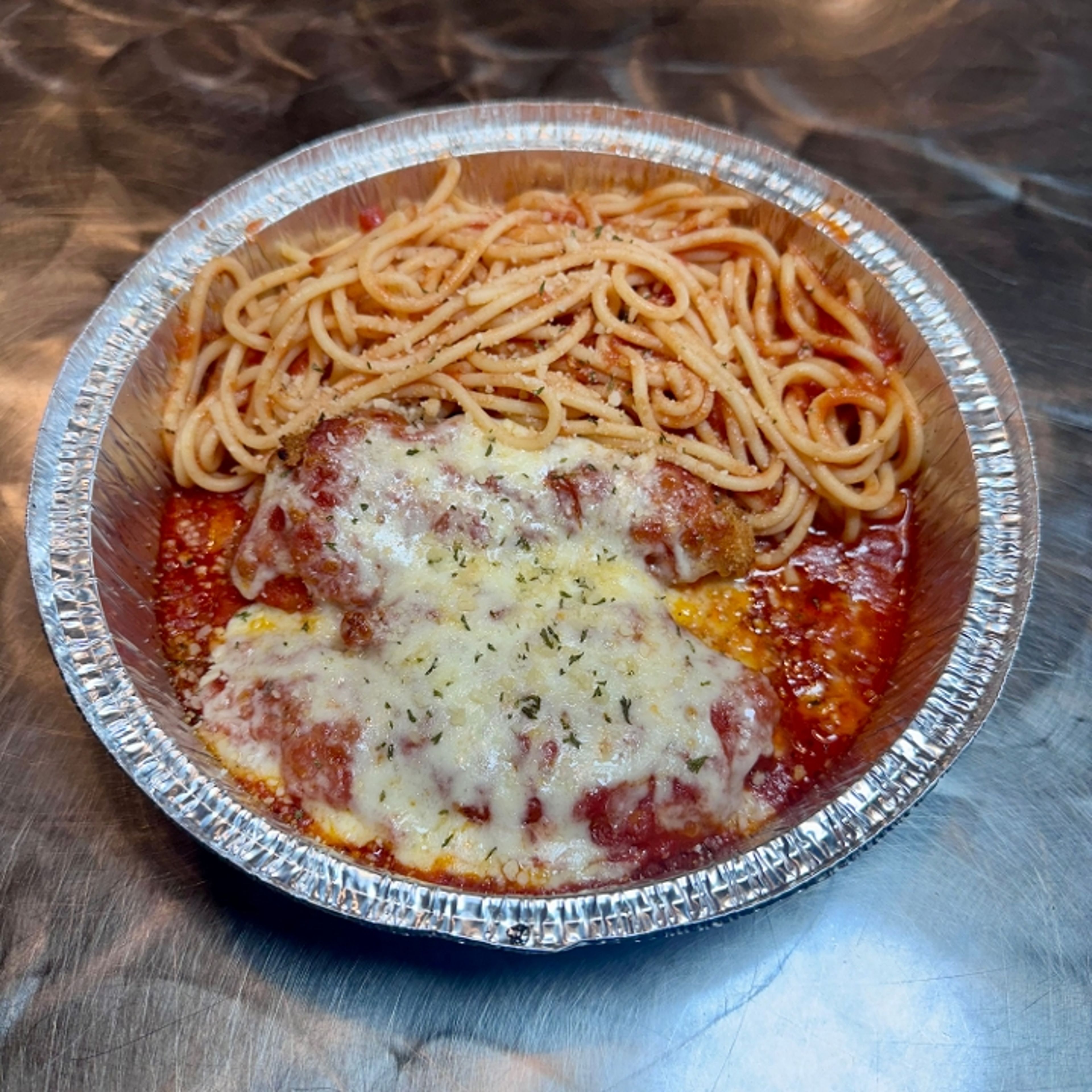 Chick. Parm Dinner W/Spaghetti - New!.