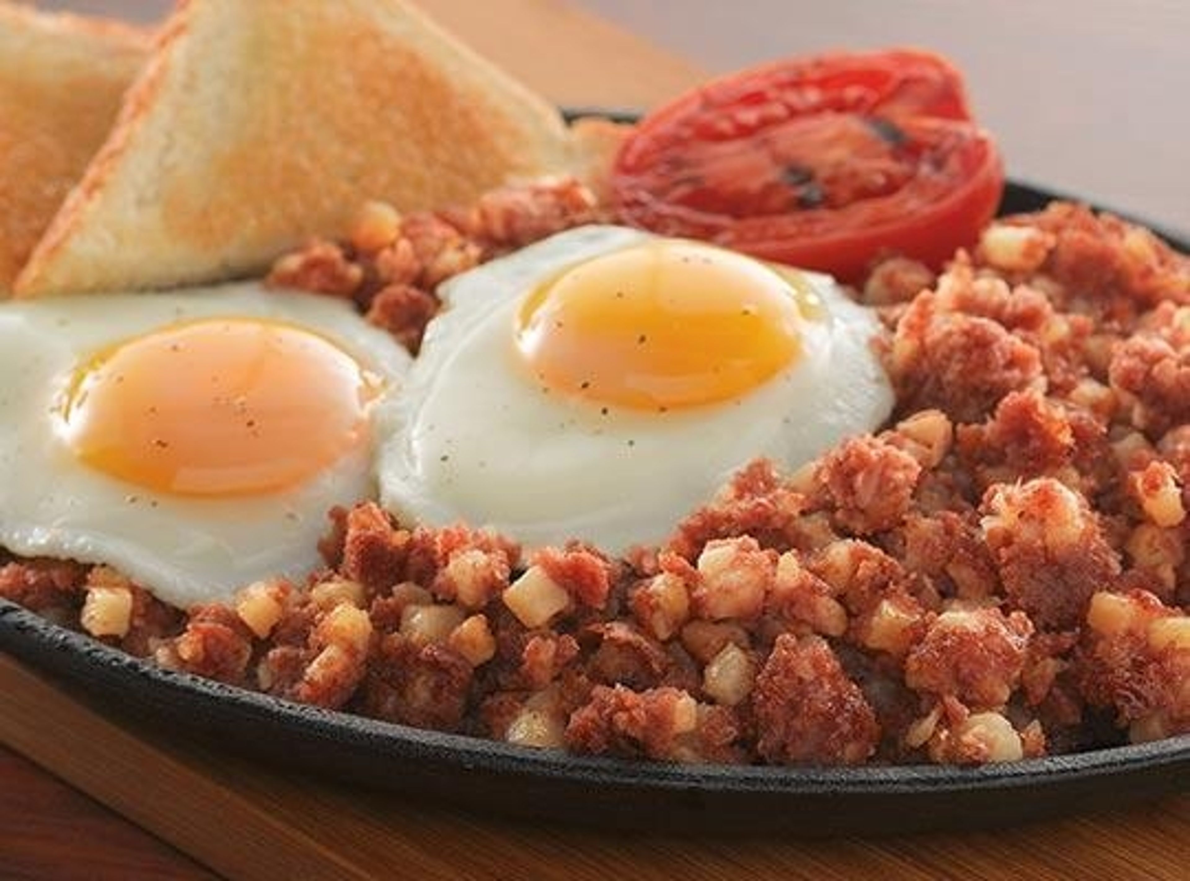 Corned Beef Hash and Eggs Platter.