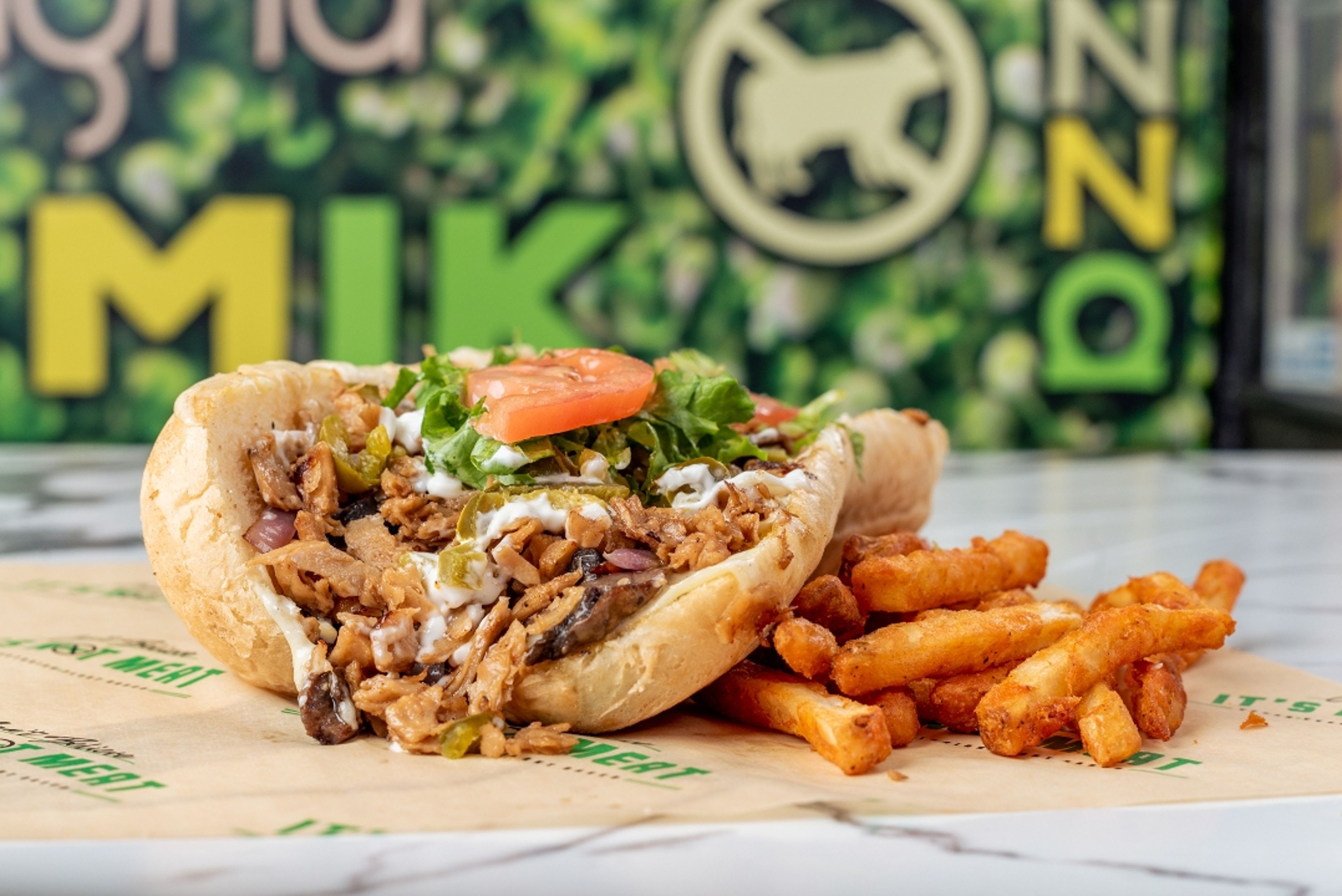 CHIK'N PHILLY SANDWICH.