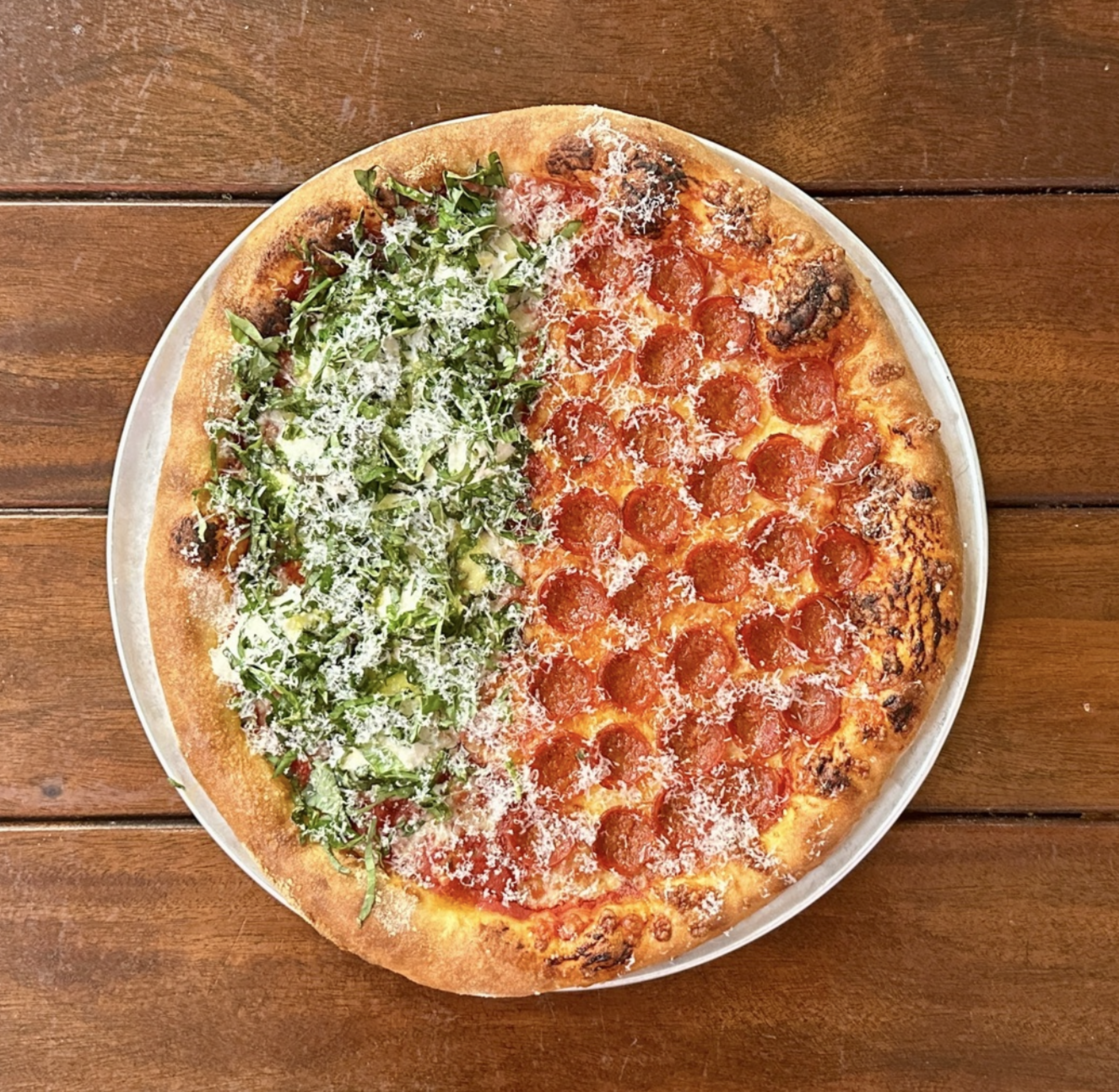 12" Whole 50/50 Pizza.