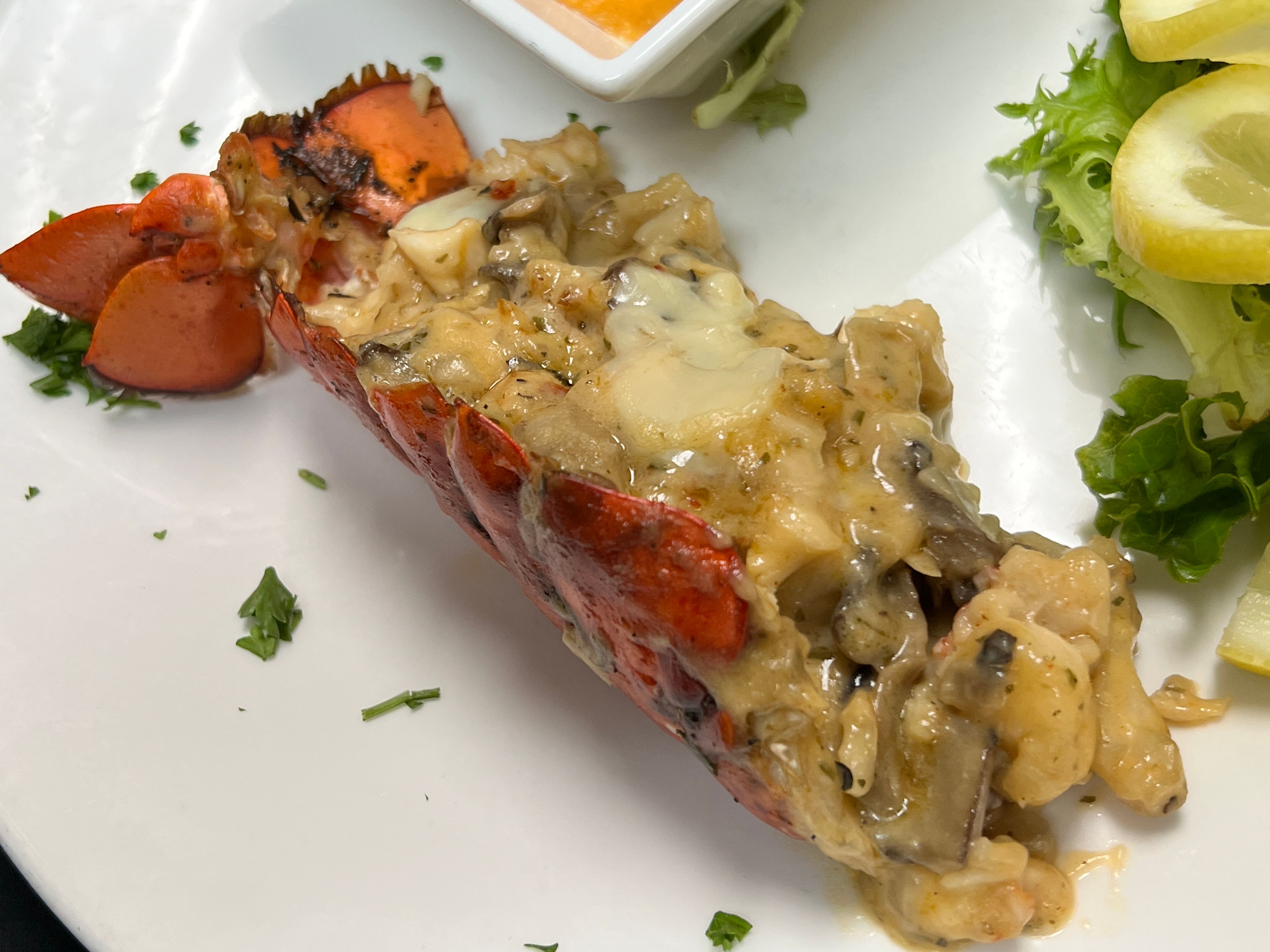 One Tail - Lobster Thermidor.