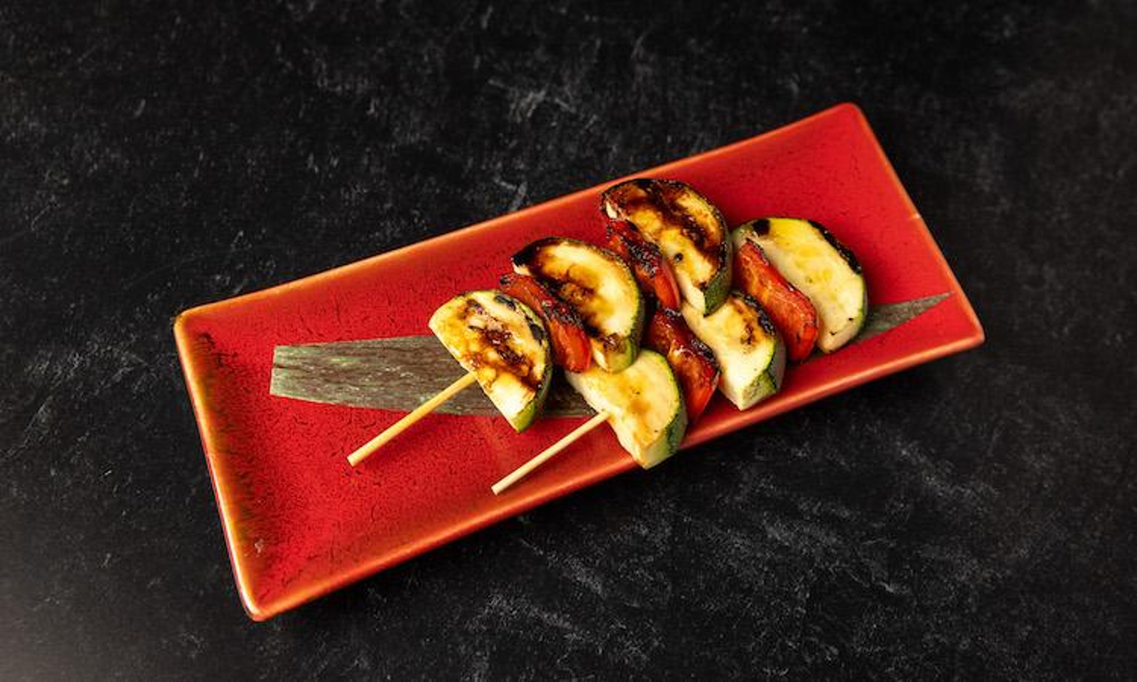 Zucchini & Bell Pepper Skewers.