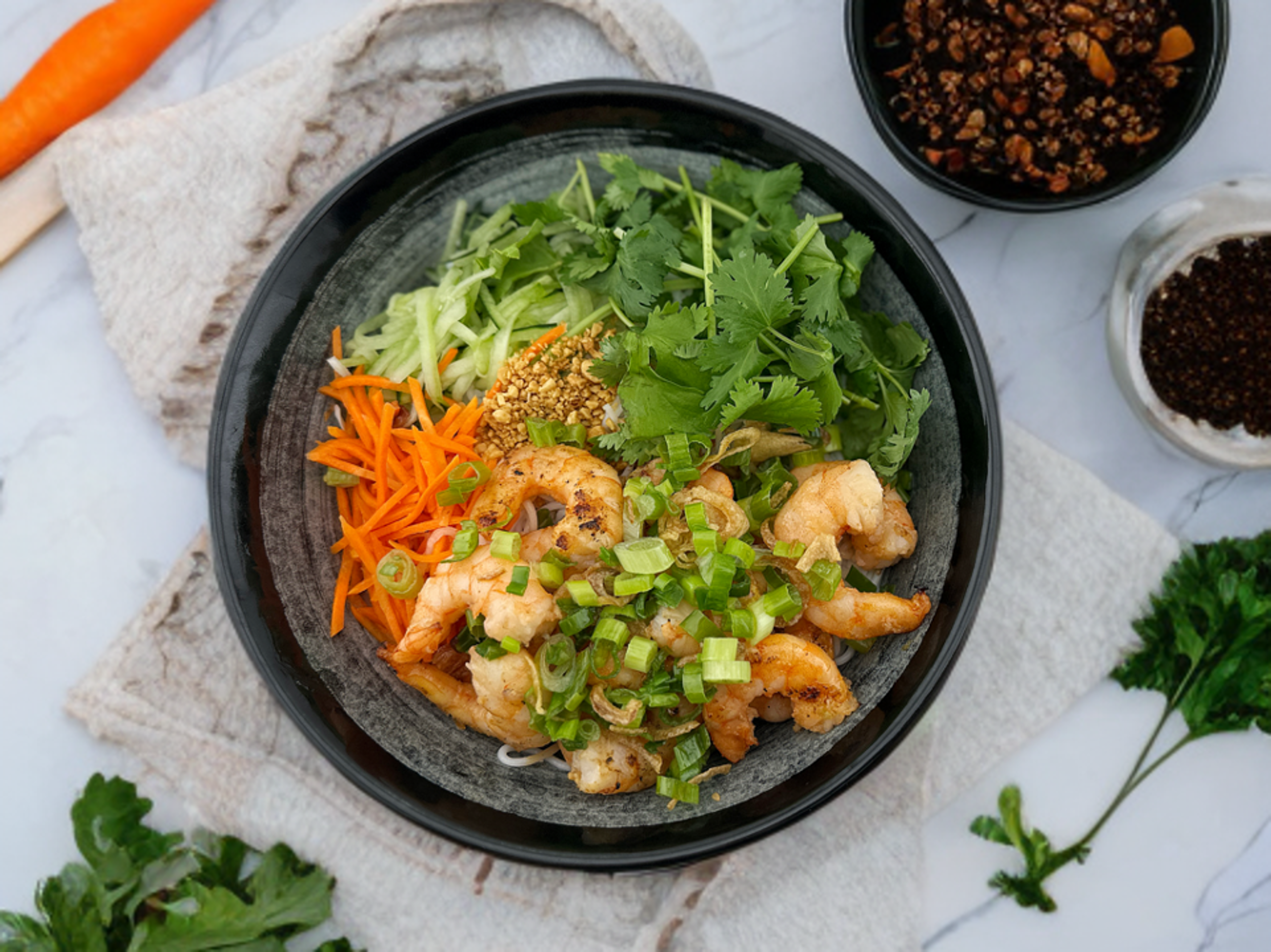 Grilled Shrimp Rice-Vermicelli.