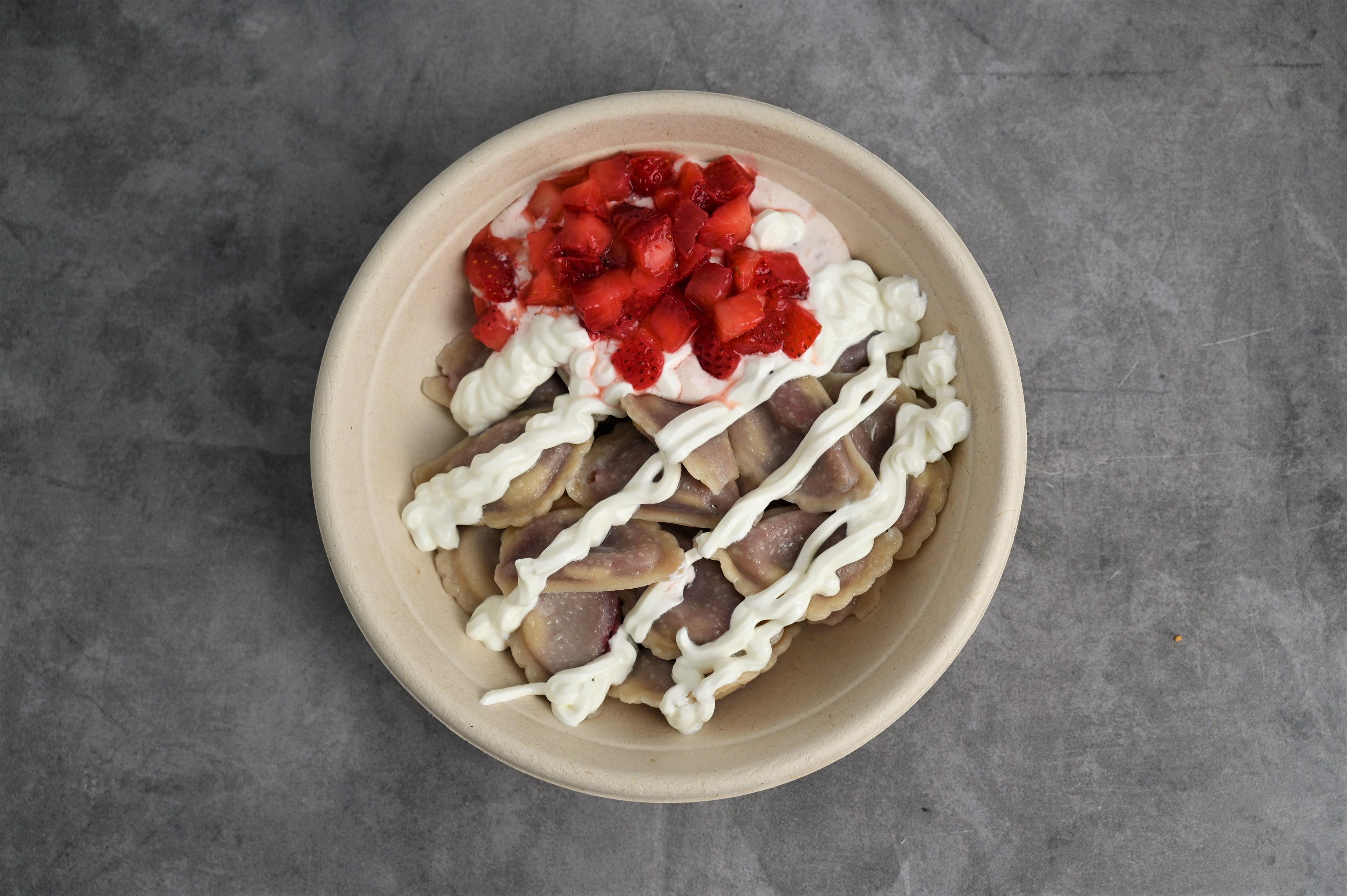 Cherries and Cream Pierogi Bowl.