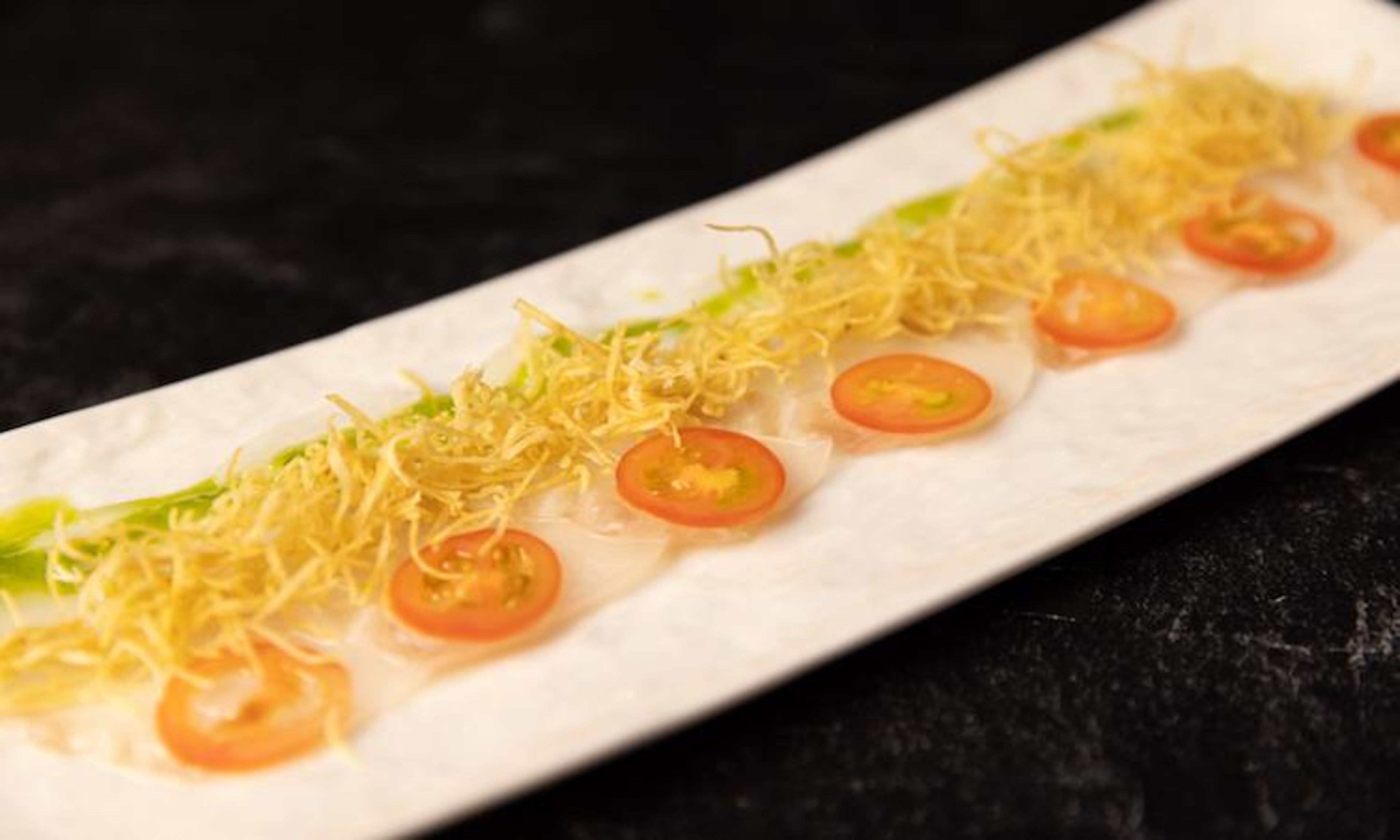 Citrus Halibut Sashimi.