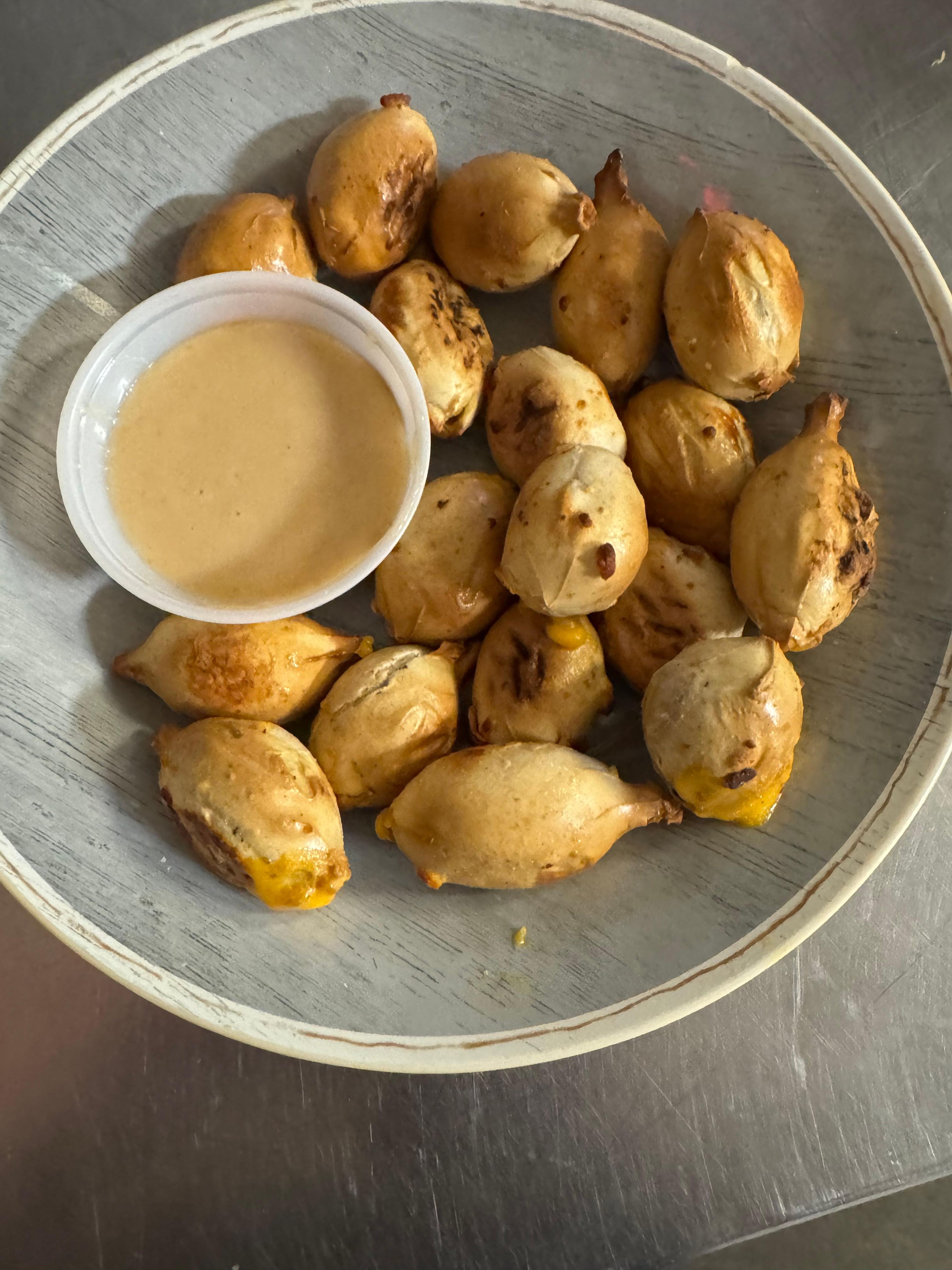 Cheddar Stuffed Pretzels.