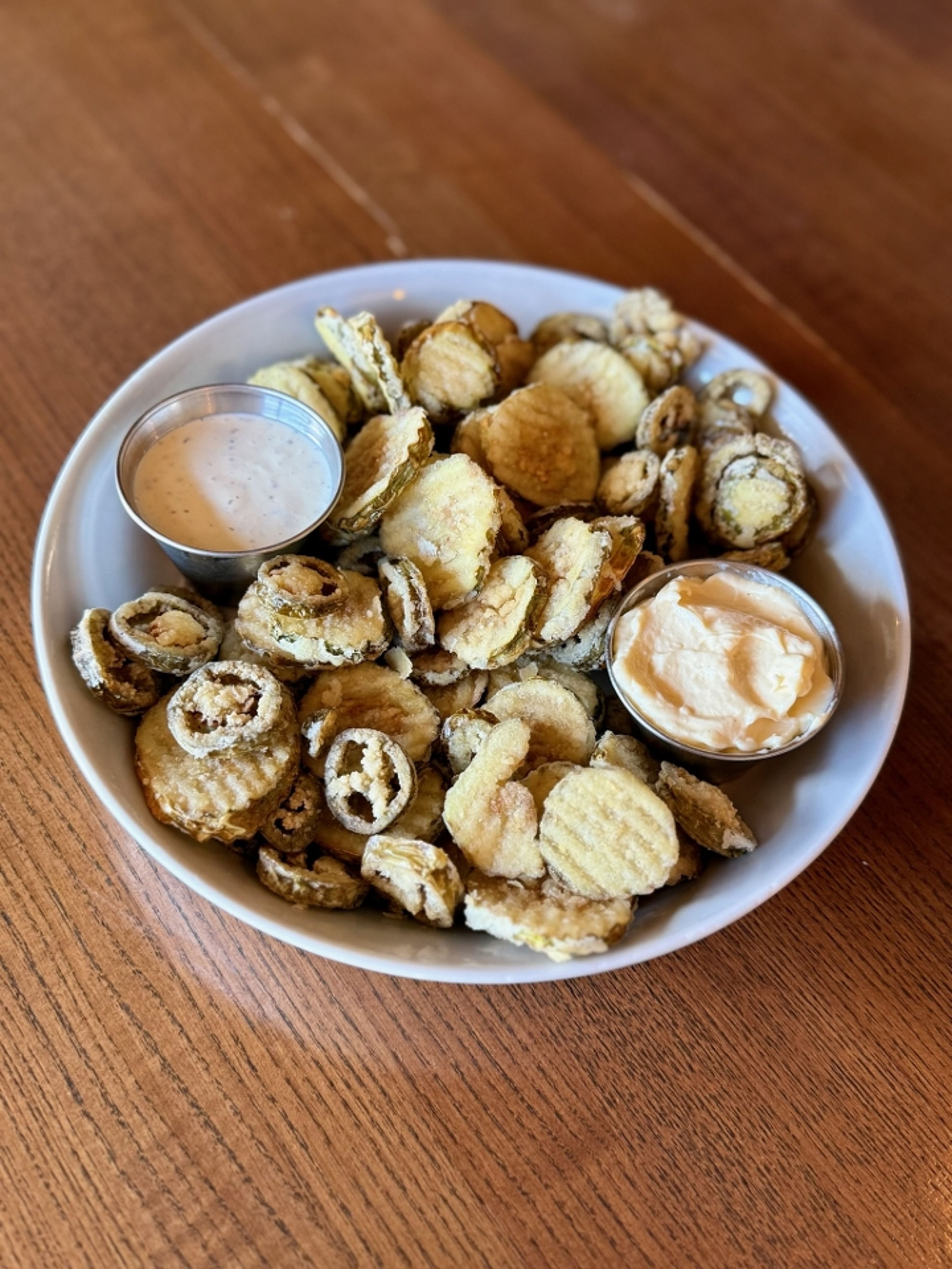 Fried Pickles and Jalapenos.