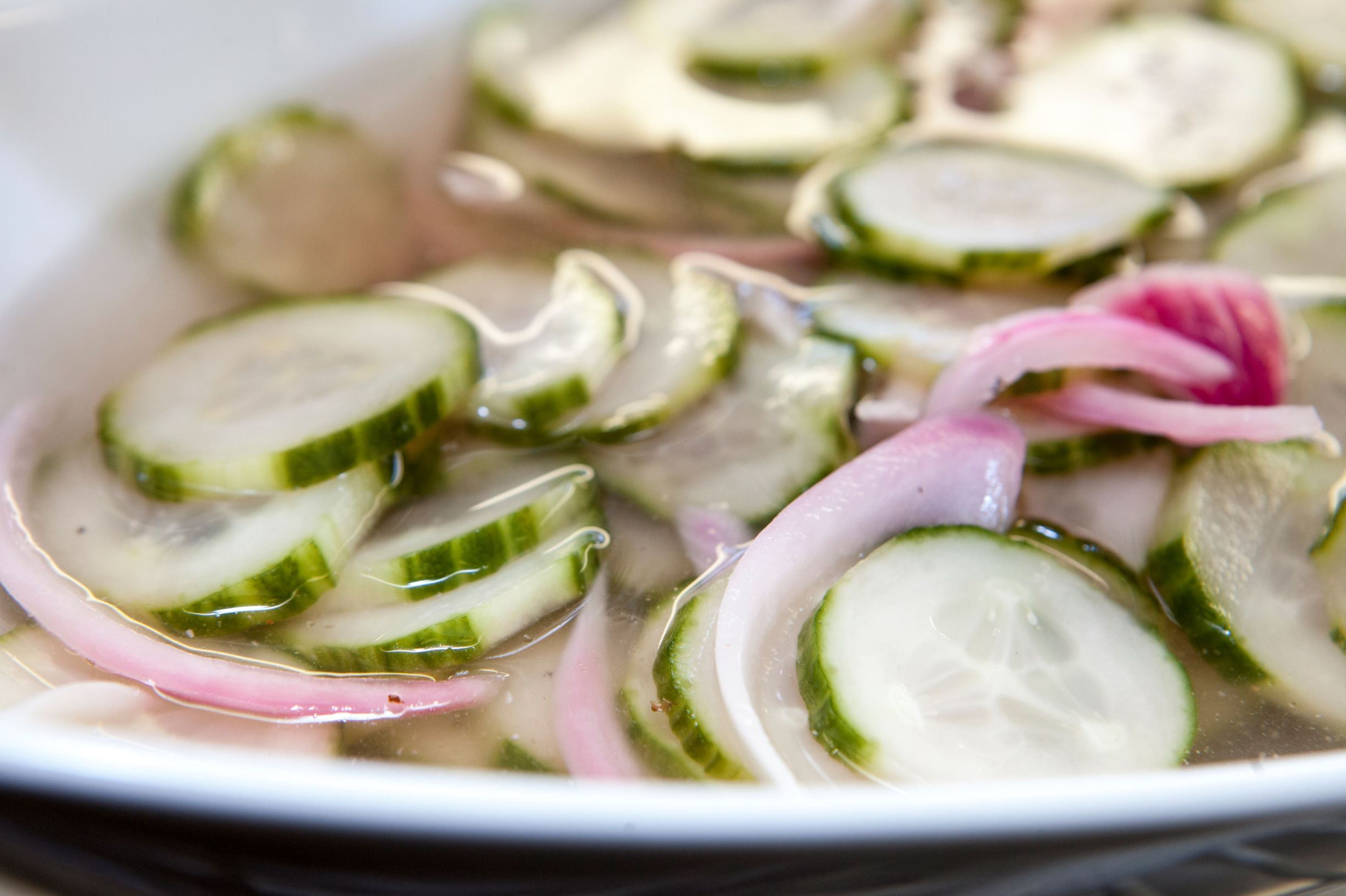 Cucumber & Onions.