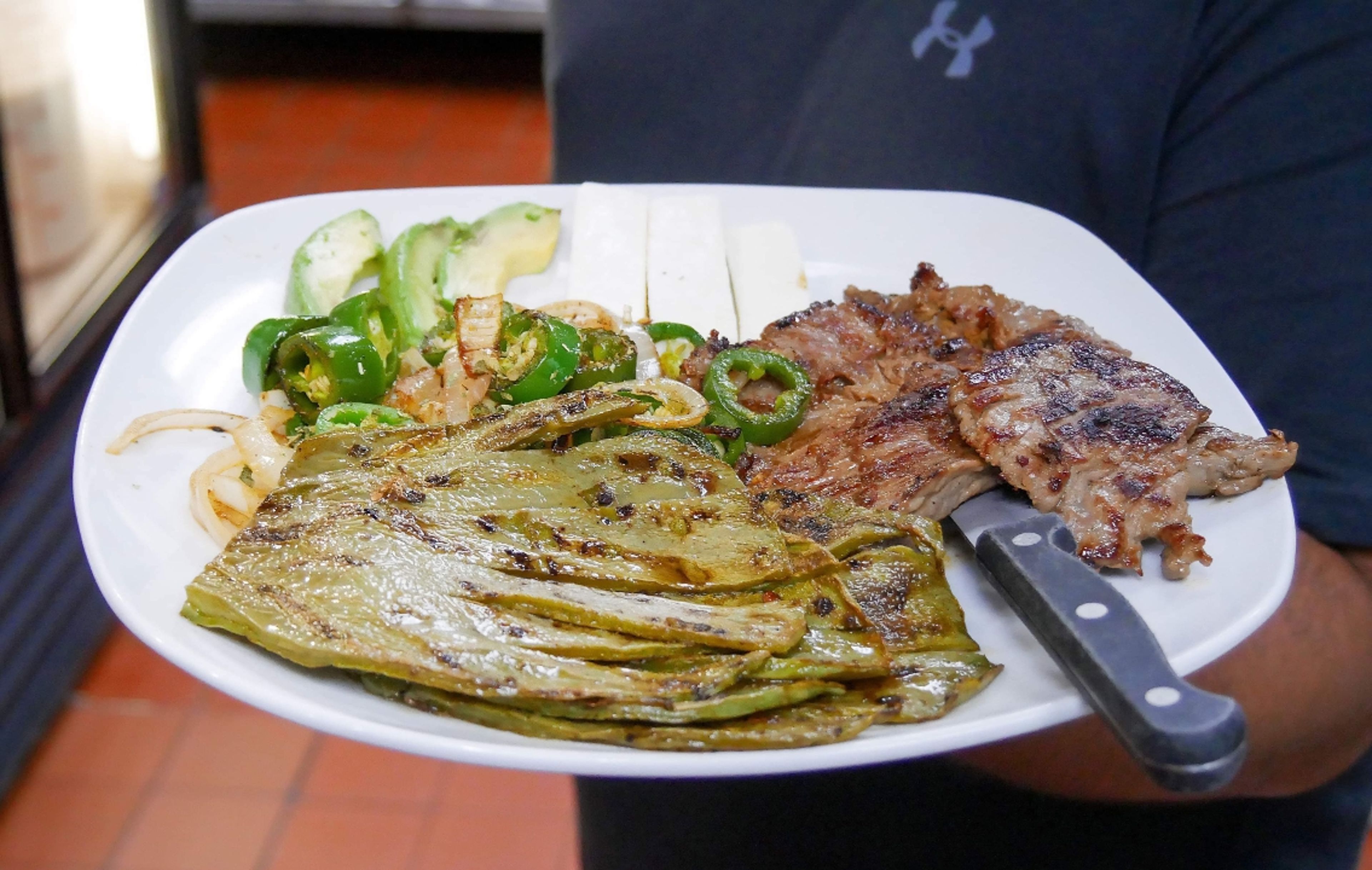Nopales and Carne Asada.