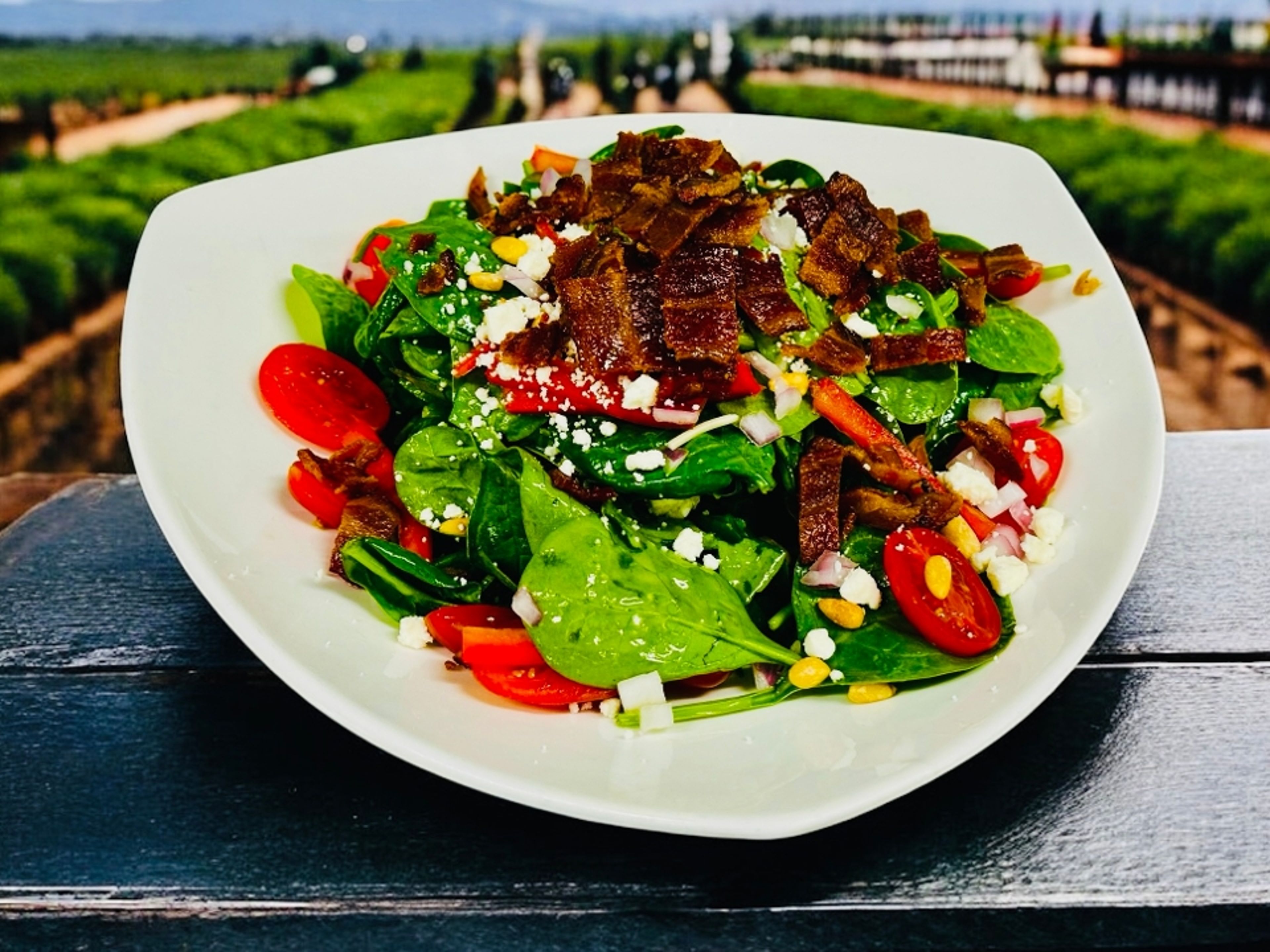Bacon & Spinach salad.