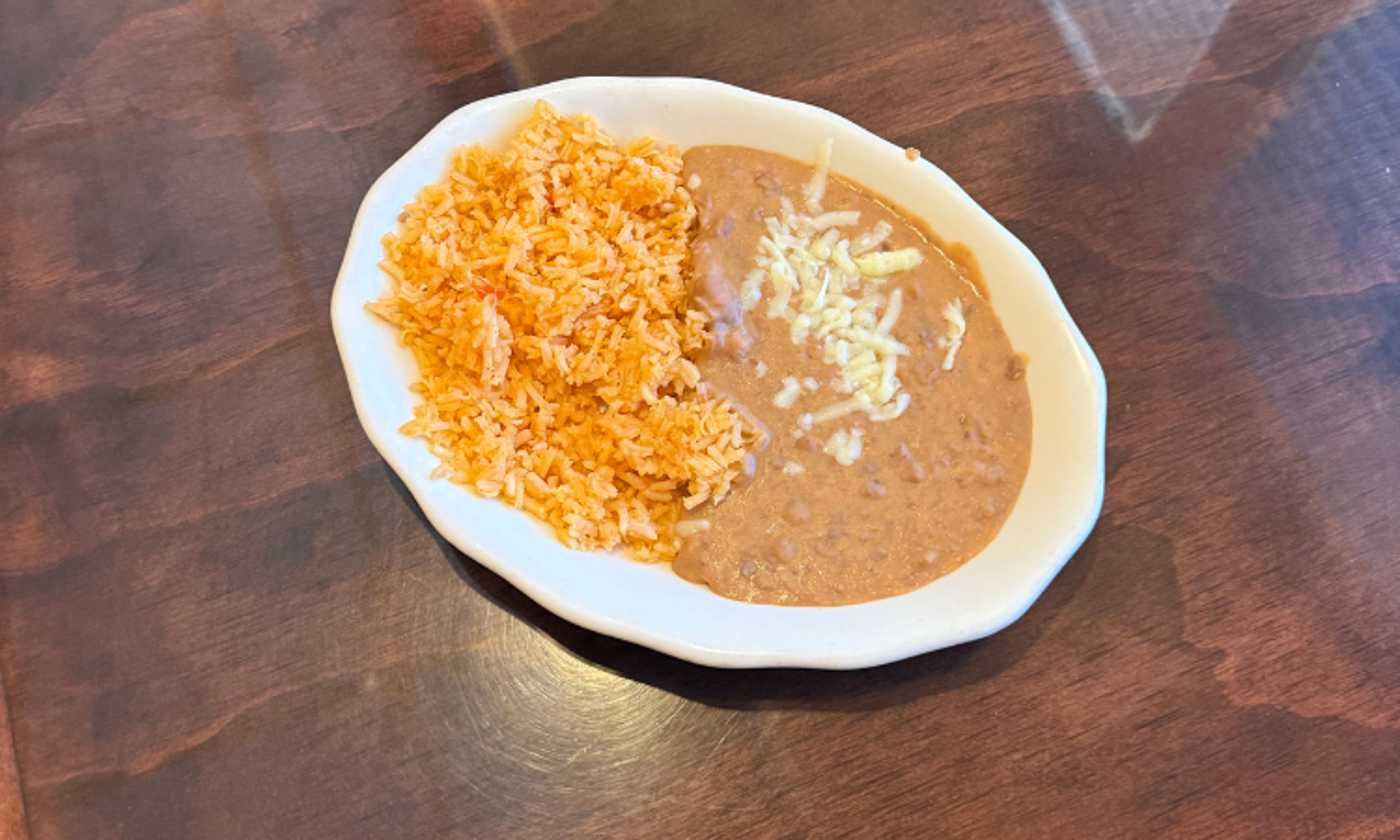 Rice & Refried Beans.