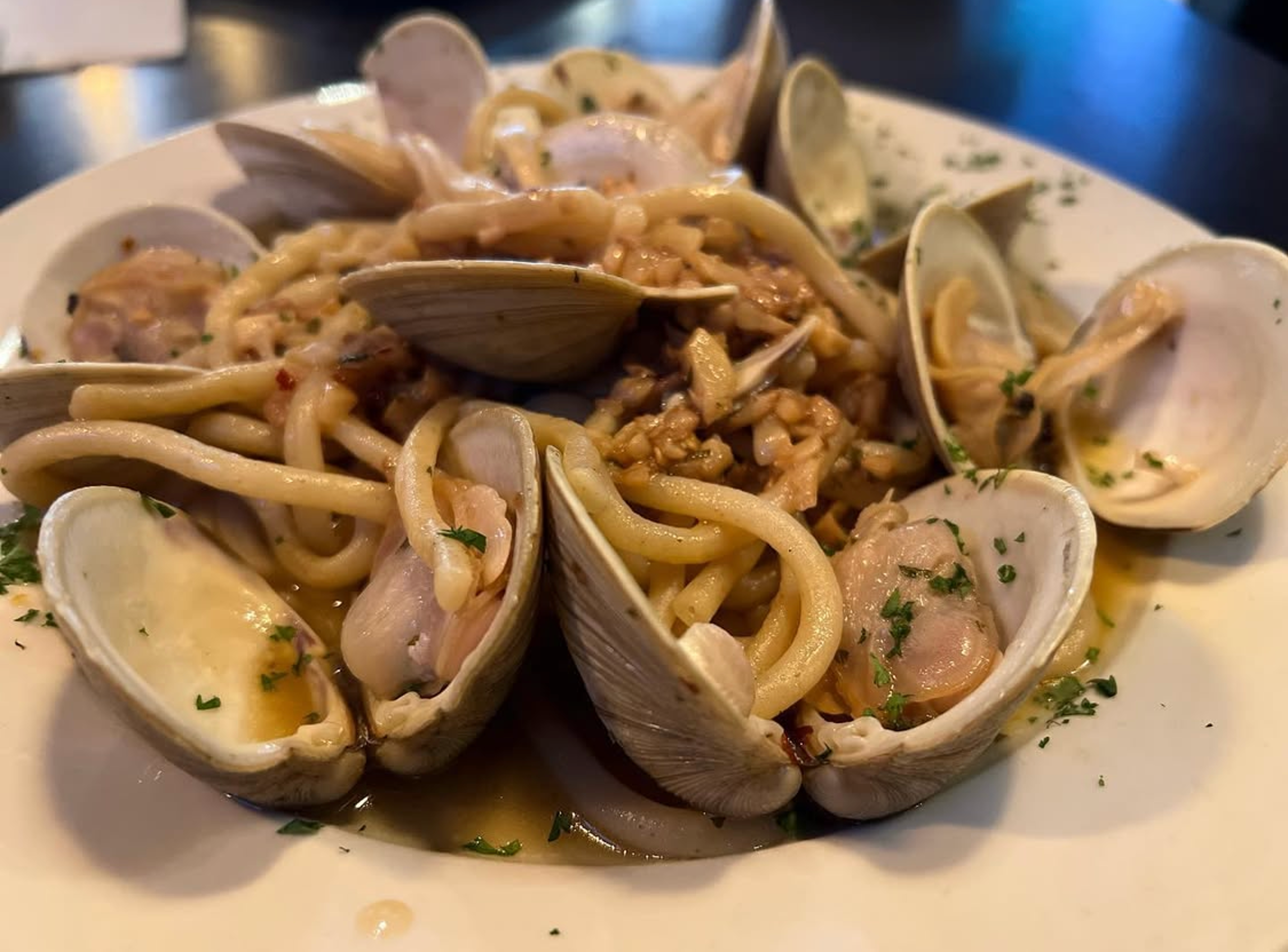 Bucatini with Clams.
