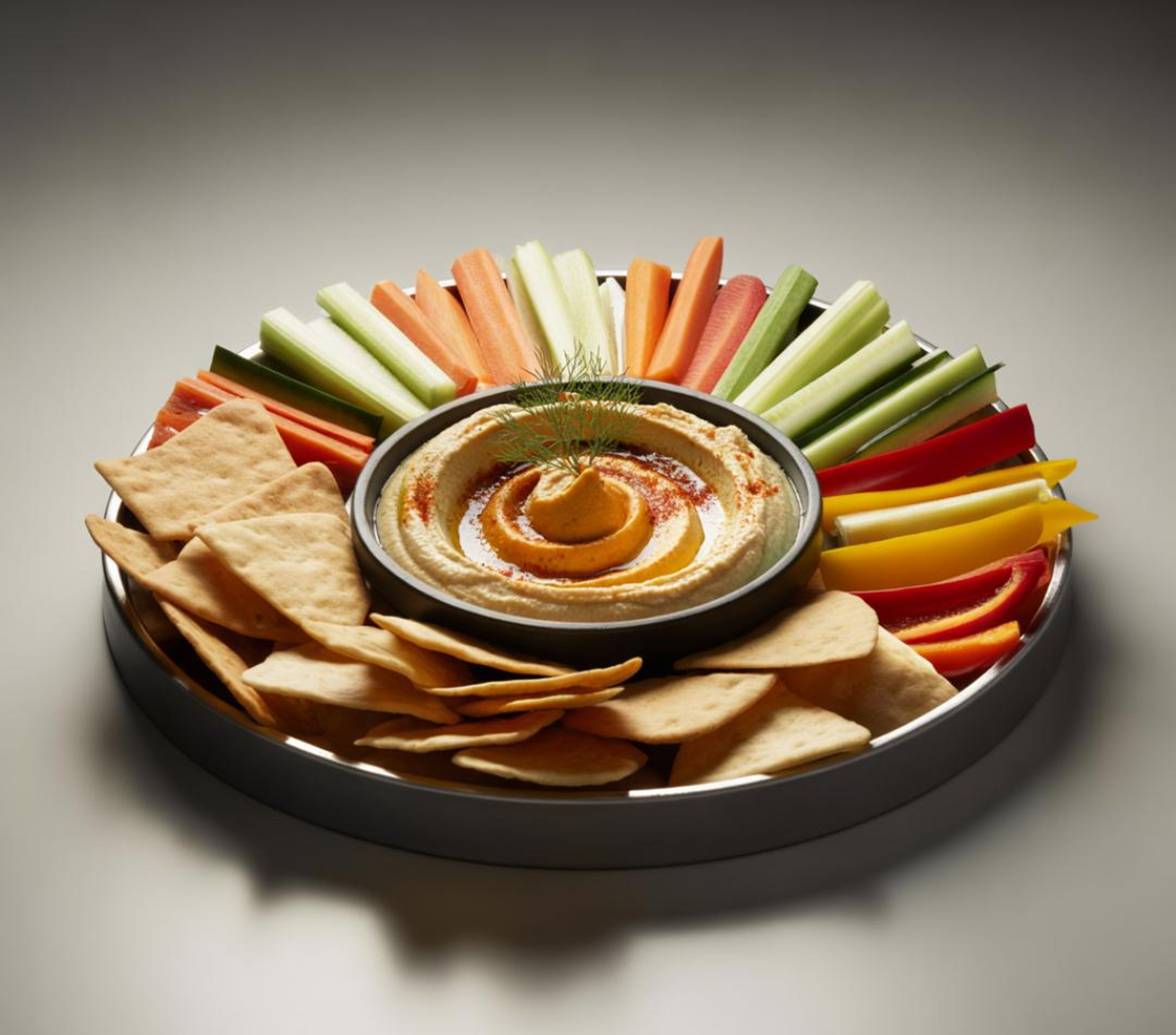 Hummus, Crudite & Pita Chips.