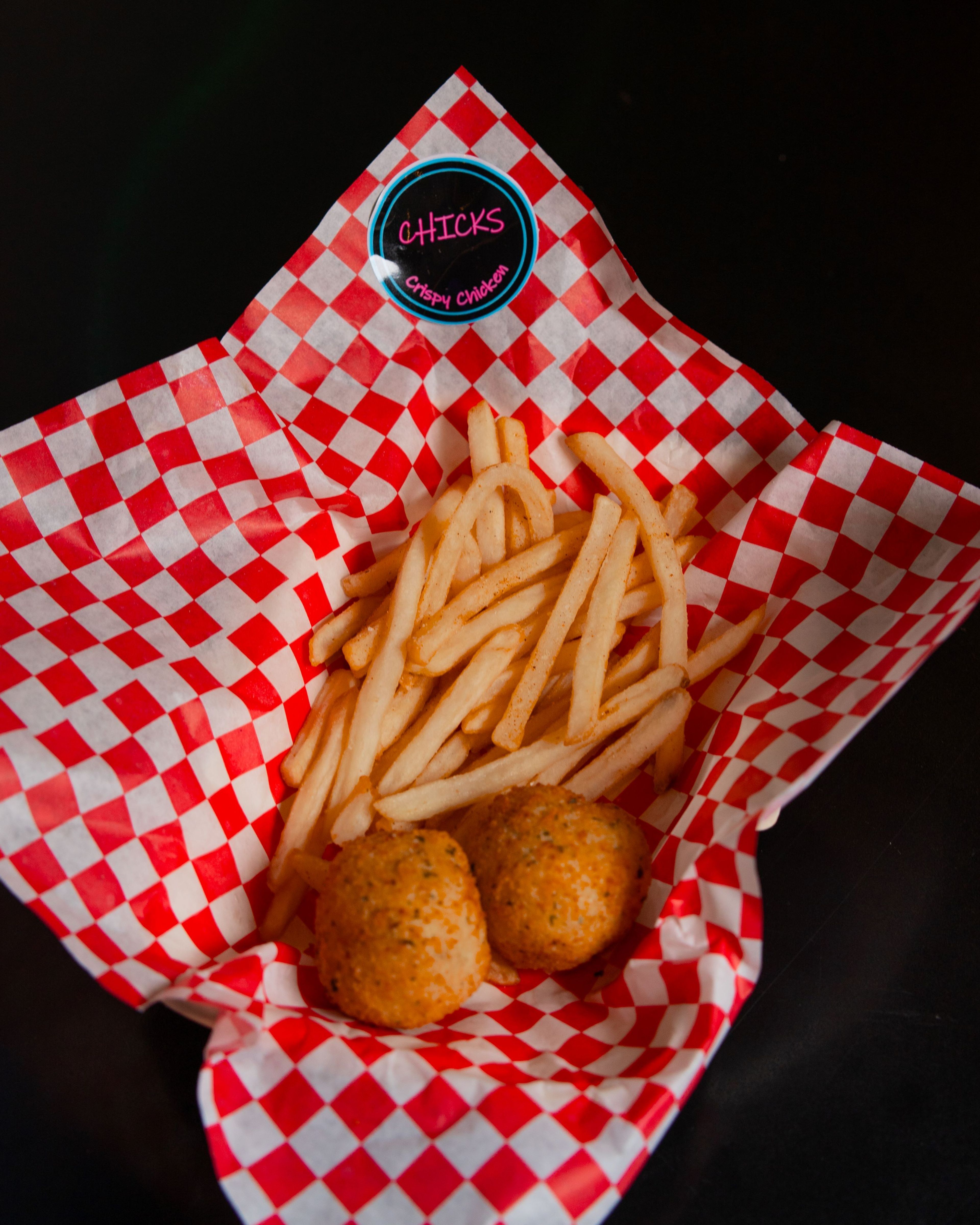 Mac & Cheese Bites w/ Fries and a Drink.