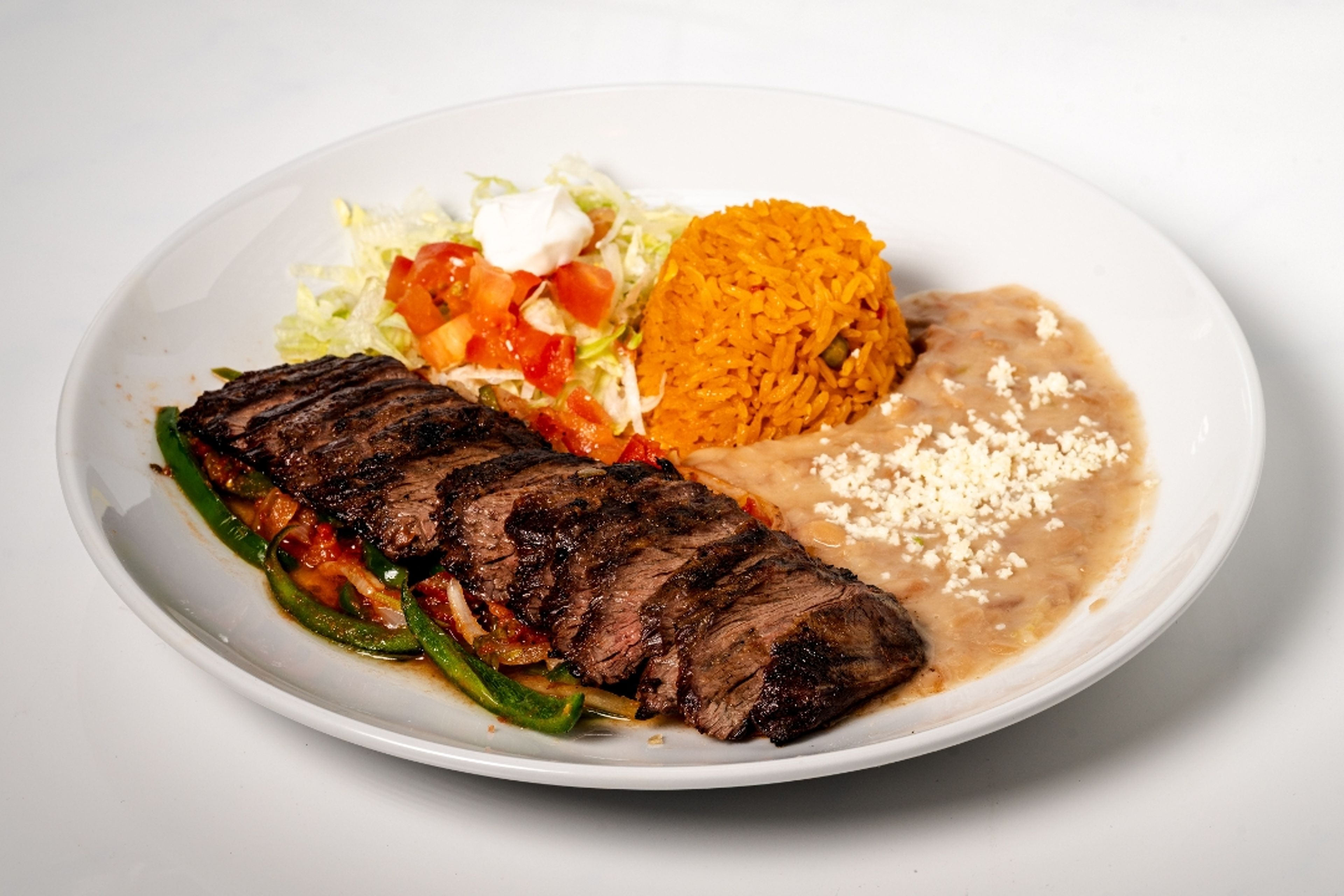 Steak a la Mexicana.