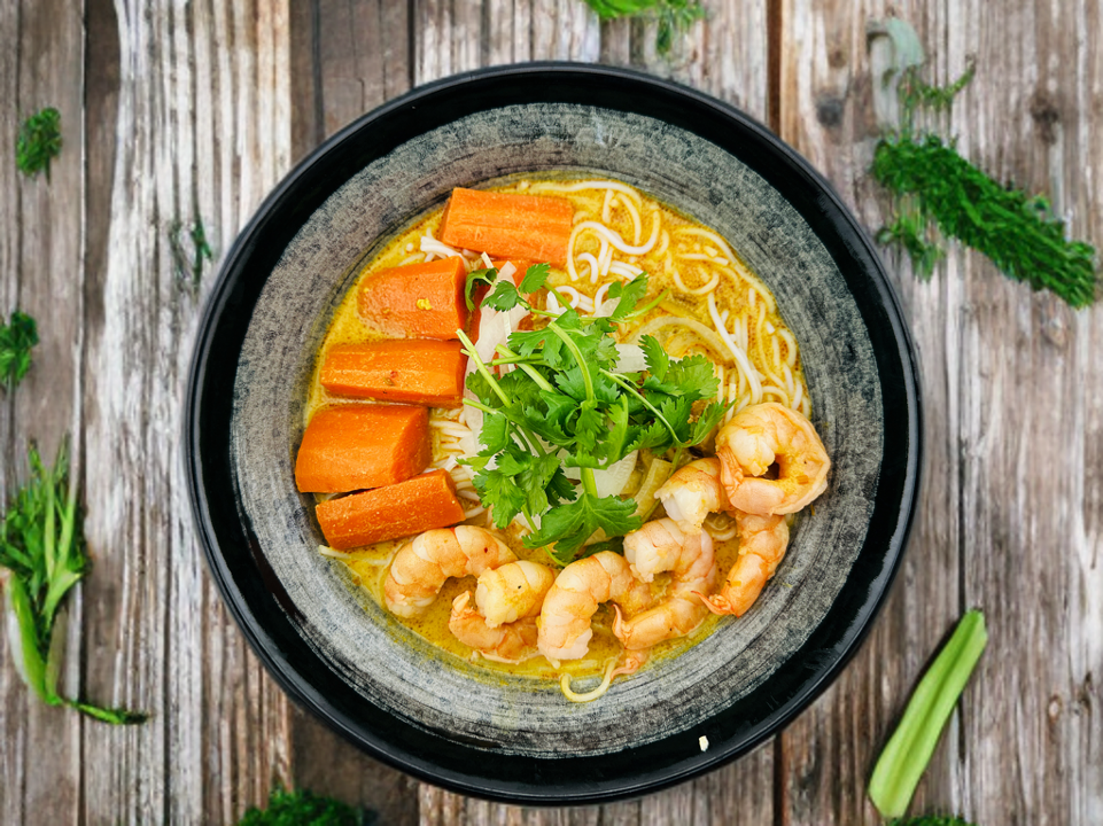 Curry Shrimp with Noodle.