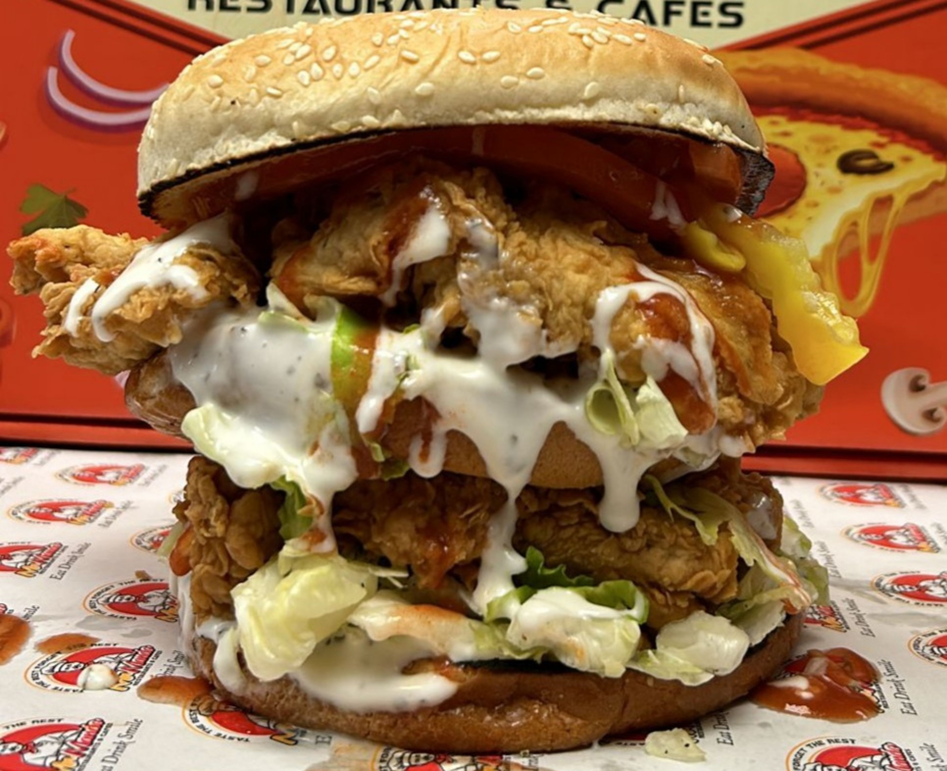 Double Chicken Zinger & Crinkle Fries.