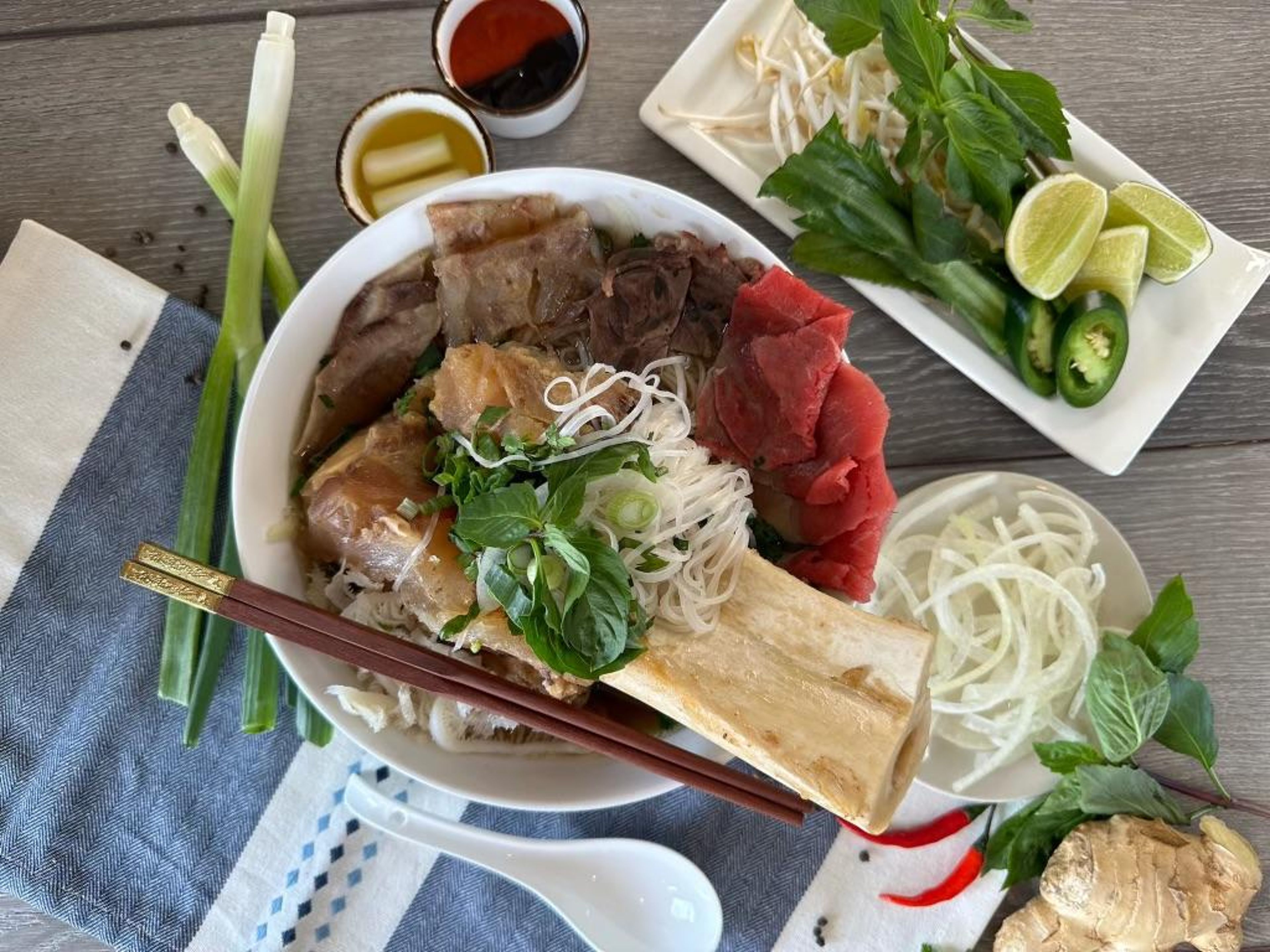 Bone in Short Rib Pho (Pho Tai Suon Bo).