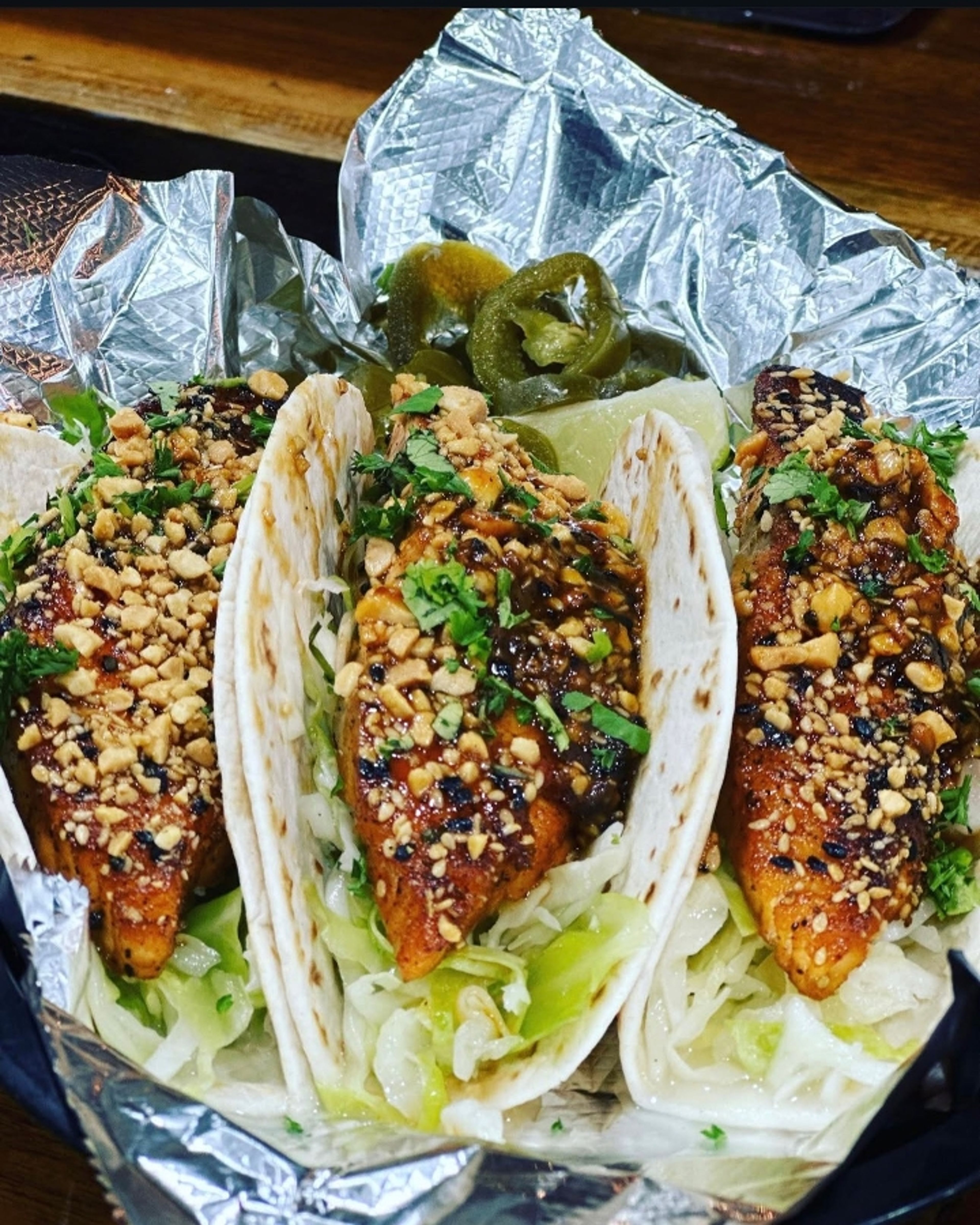 BBQ Salmon Taco.