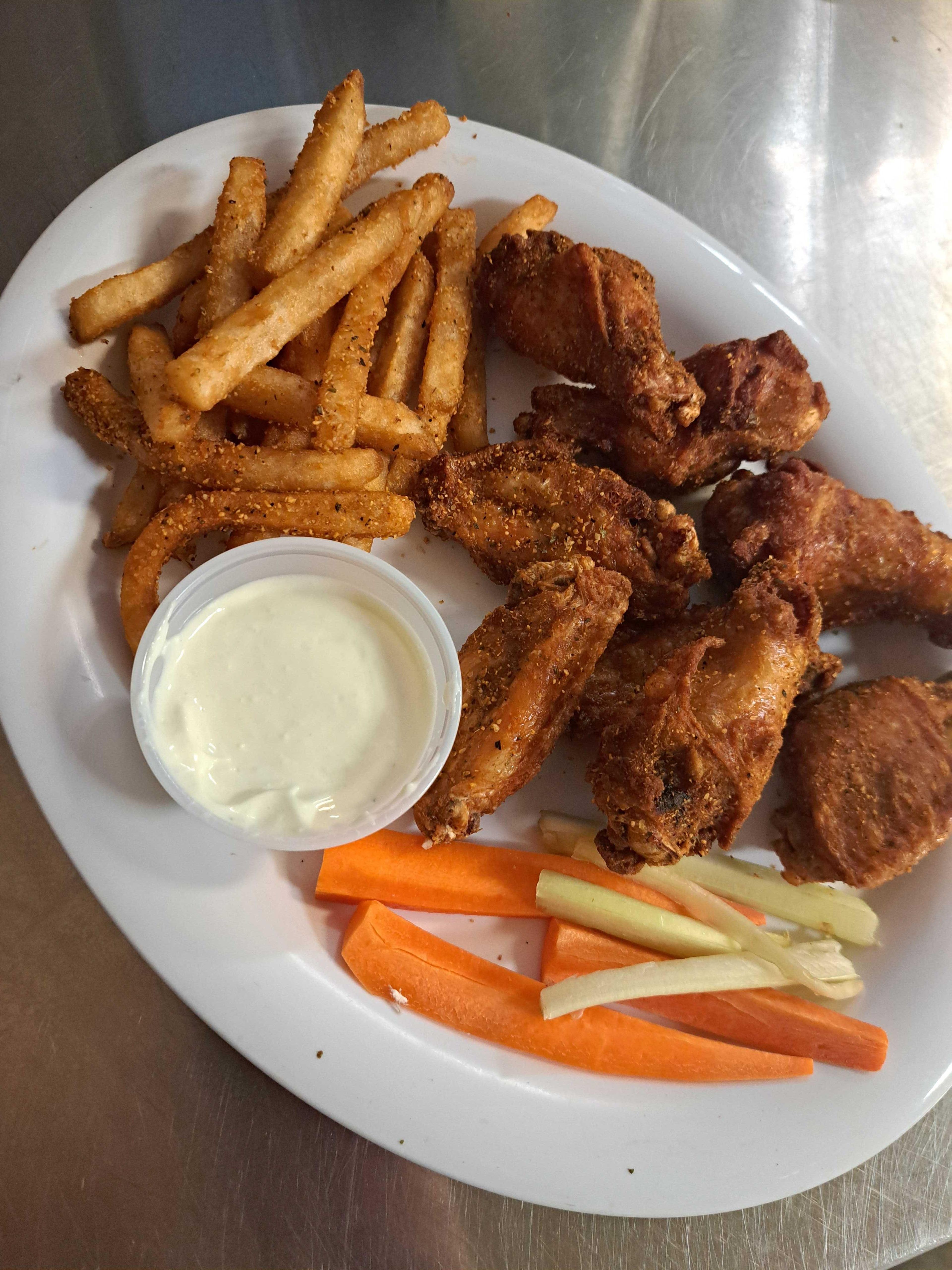 Jumbo Wings and Fries.