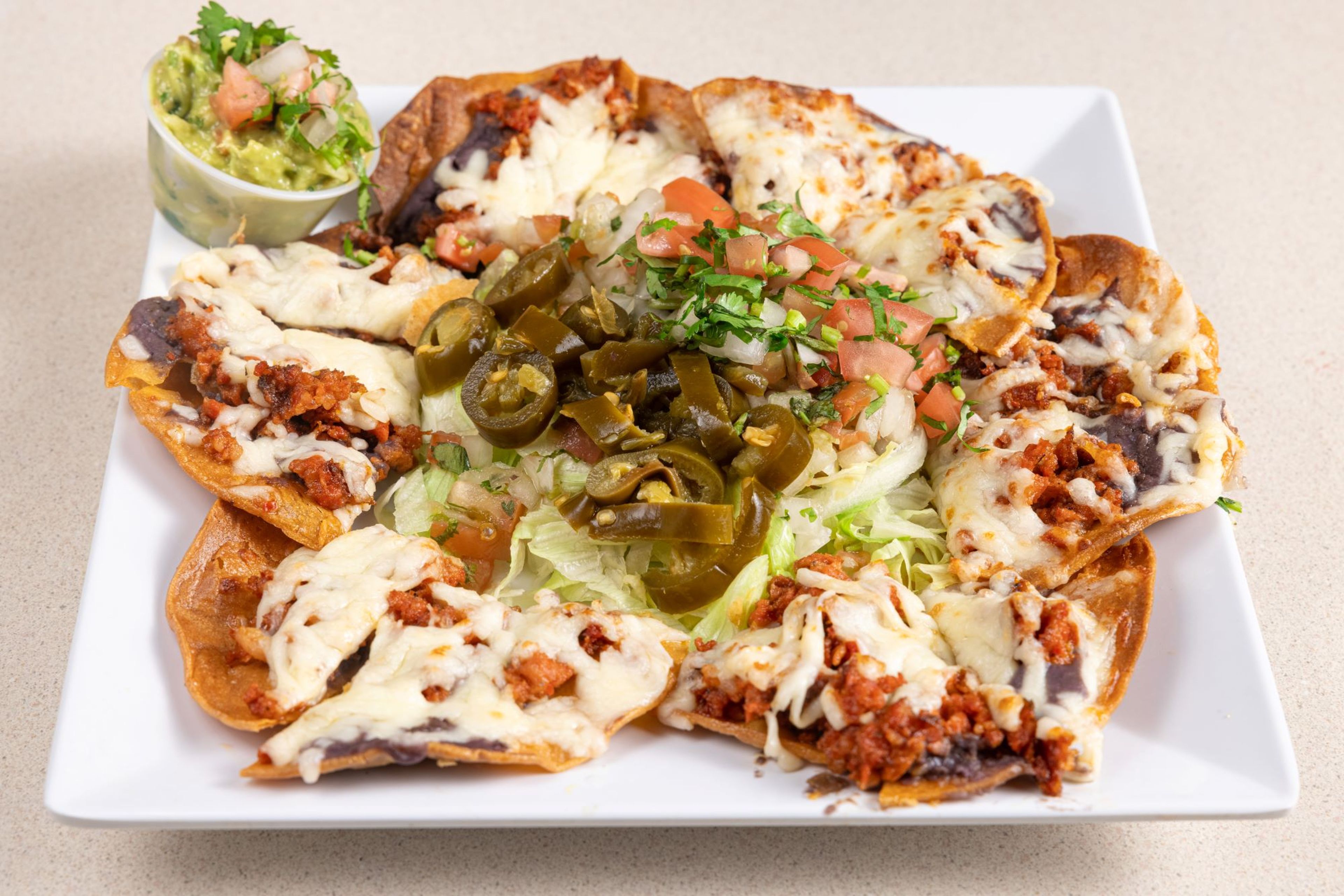Spicy Pork Nachos.