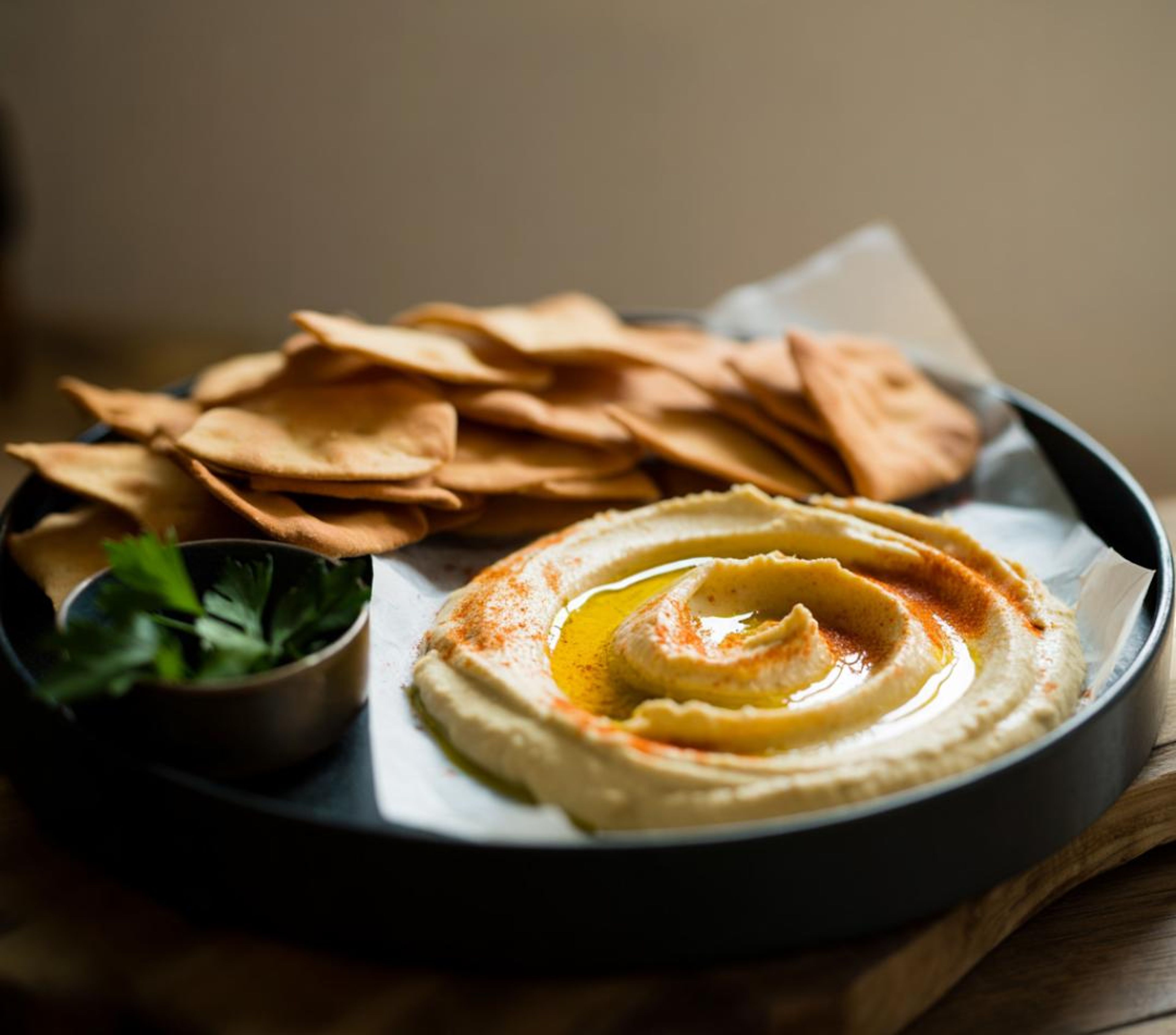 Hummus and Pita Chips.
