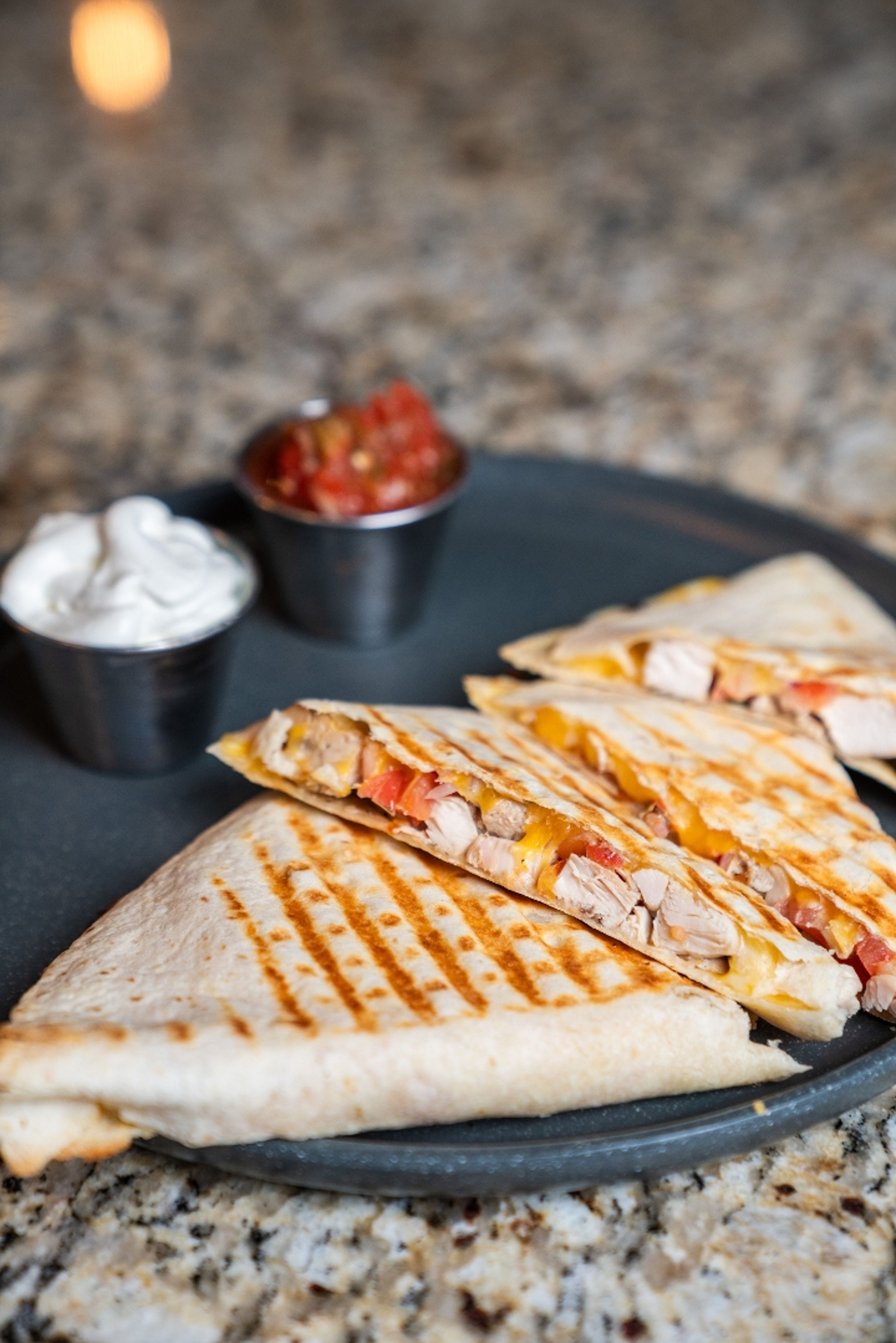 Cheesy Chicken Quesadilla.