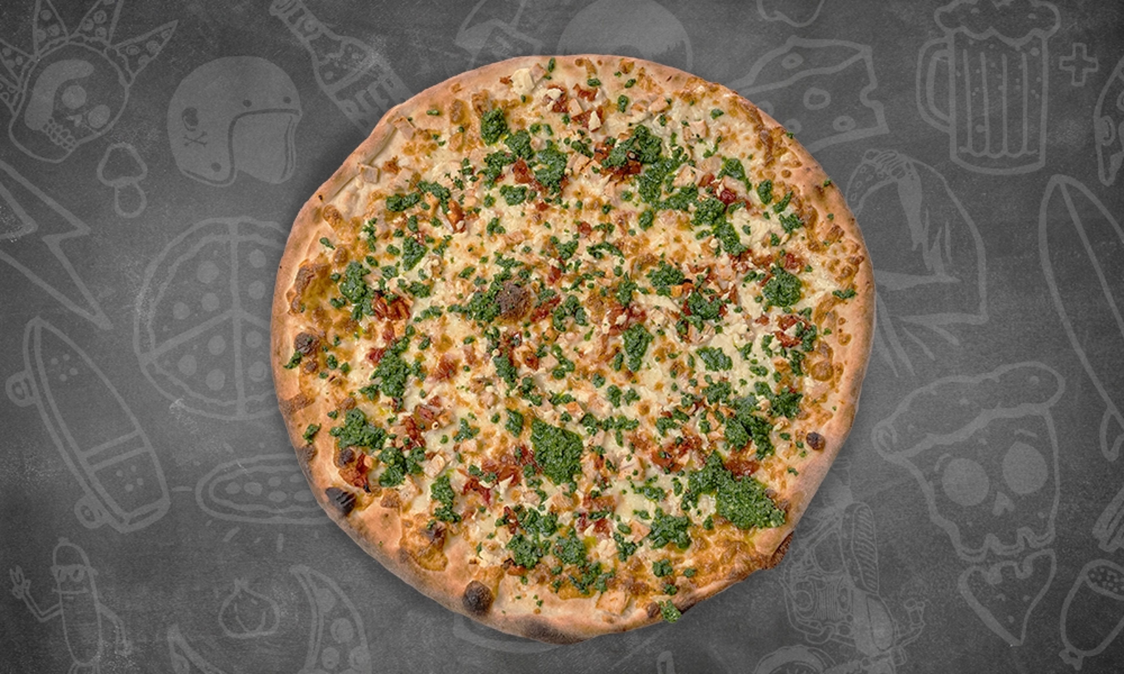 Chicken Tomato Pesto Whole Pie.