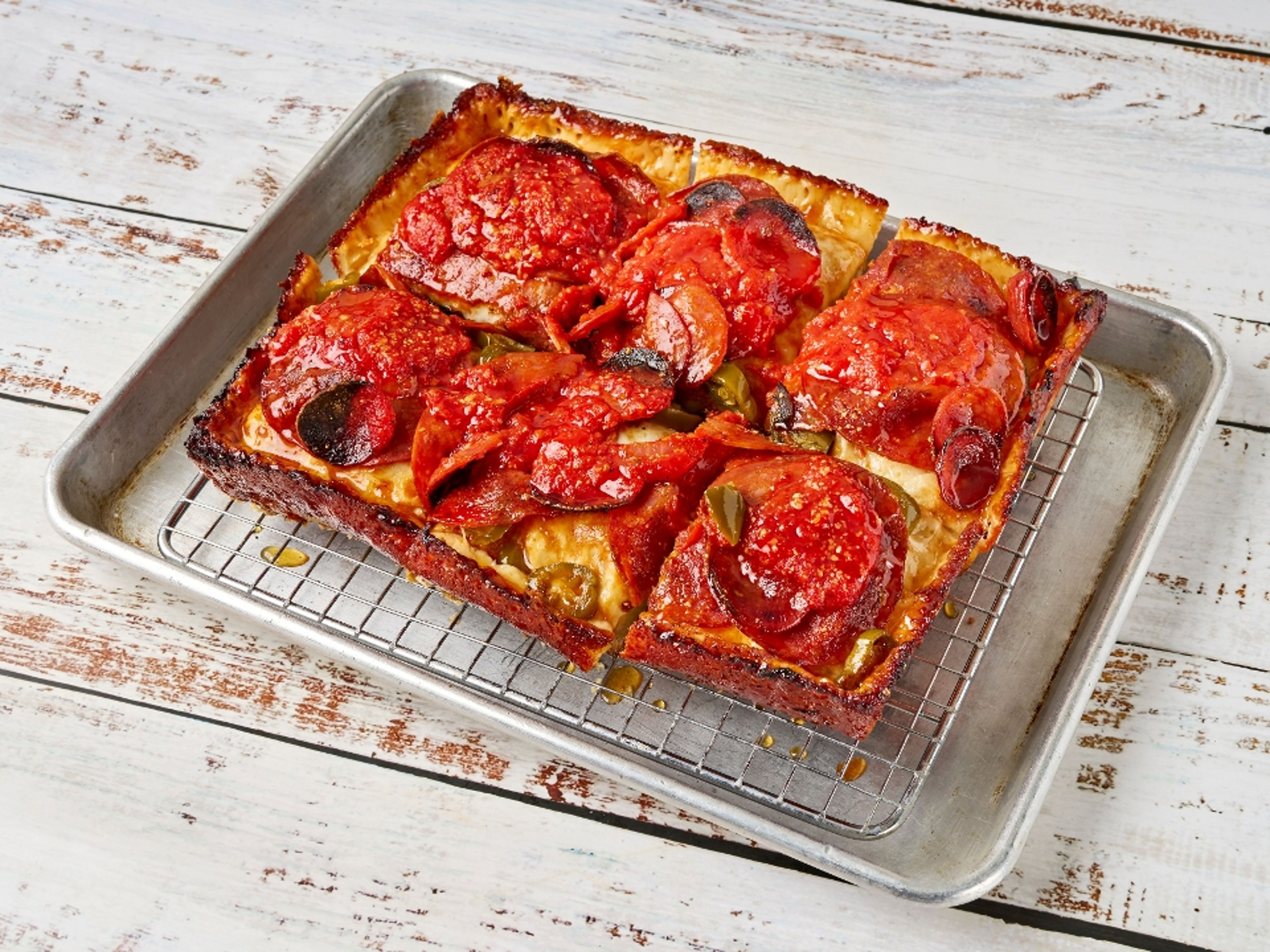 Cup & Char Pepperoni and Hot Honey Stuffed Crust Motorcity.