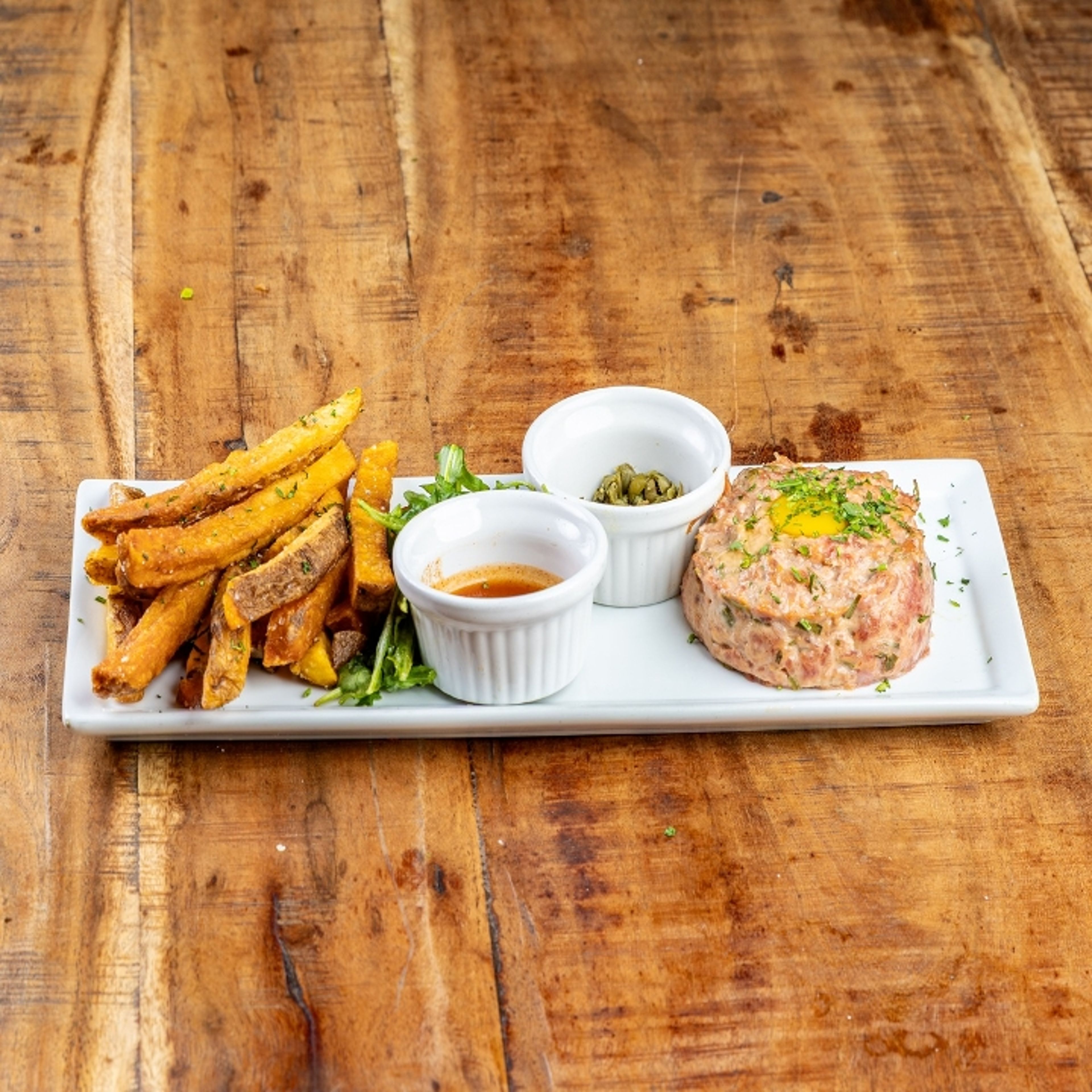 Beef tartare.