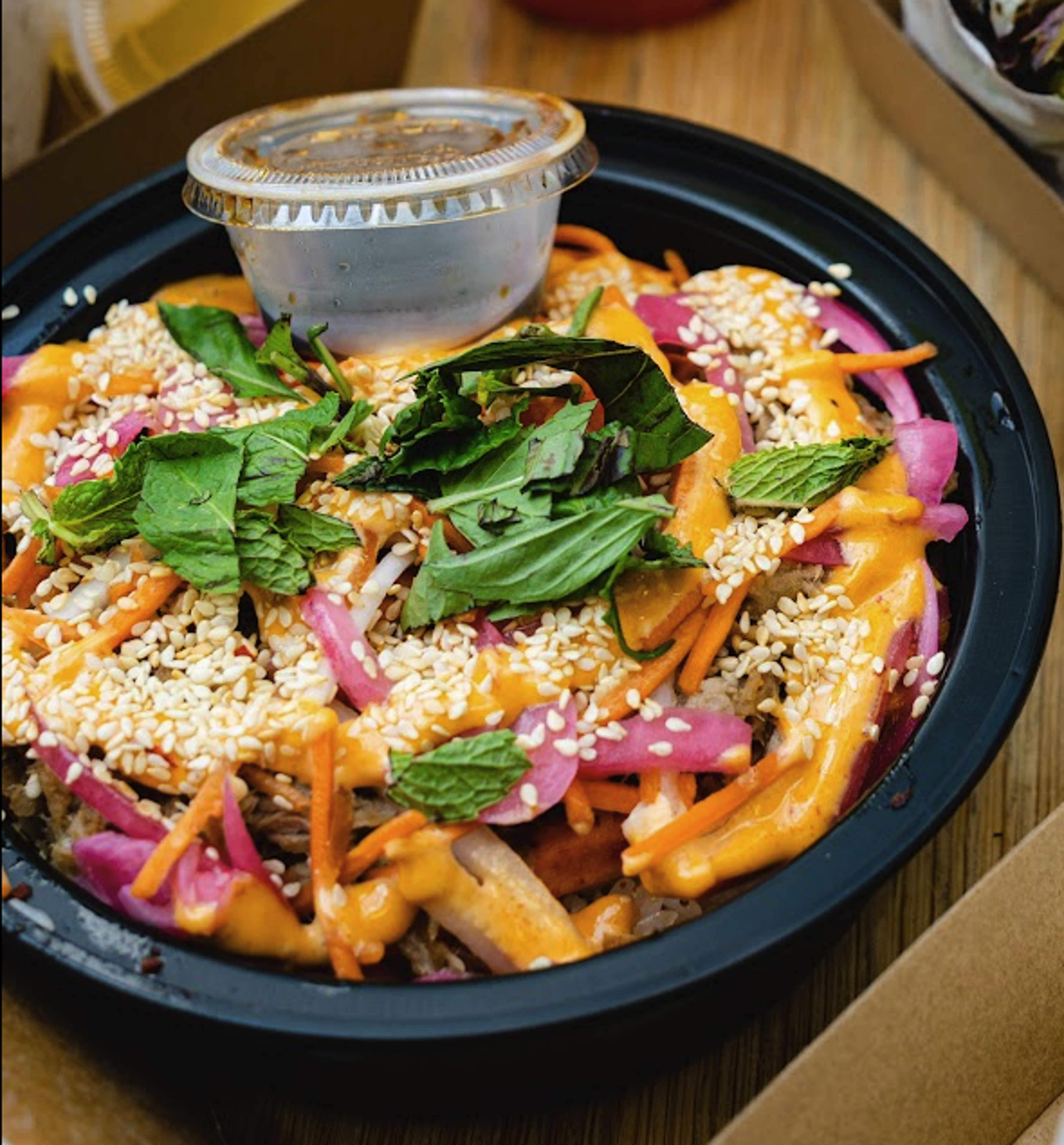 Sesame Tofu rice bowl.