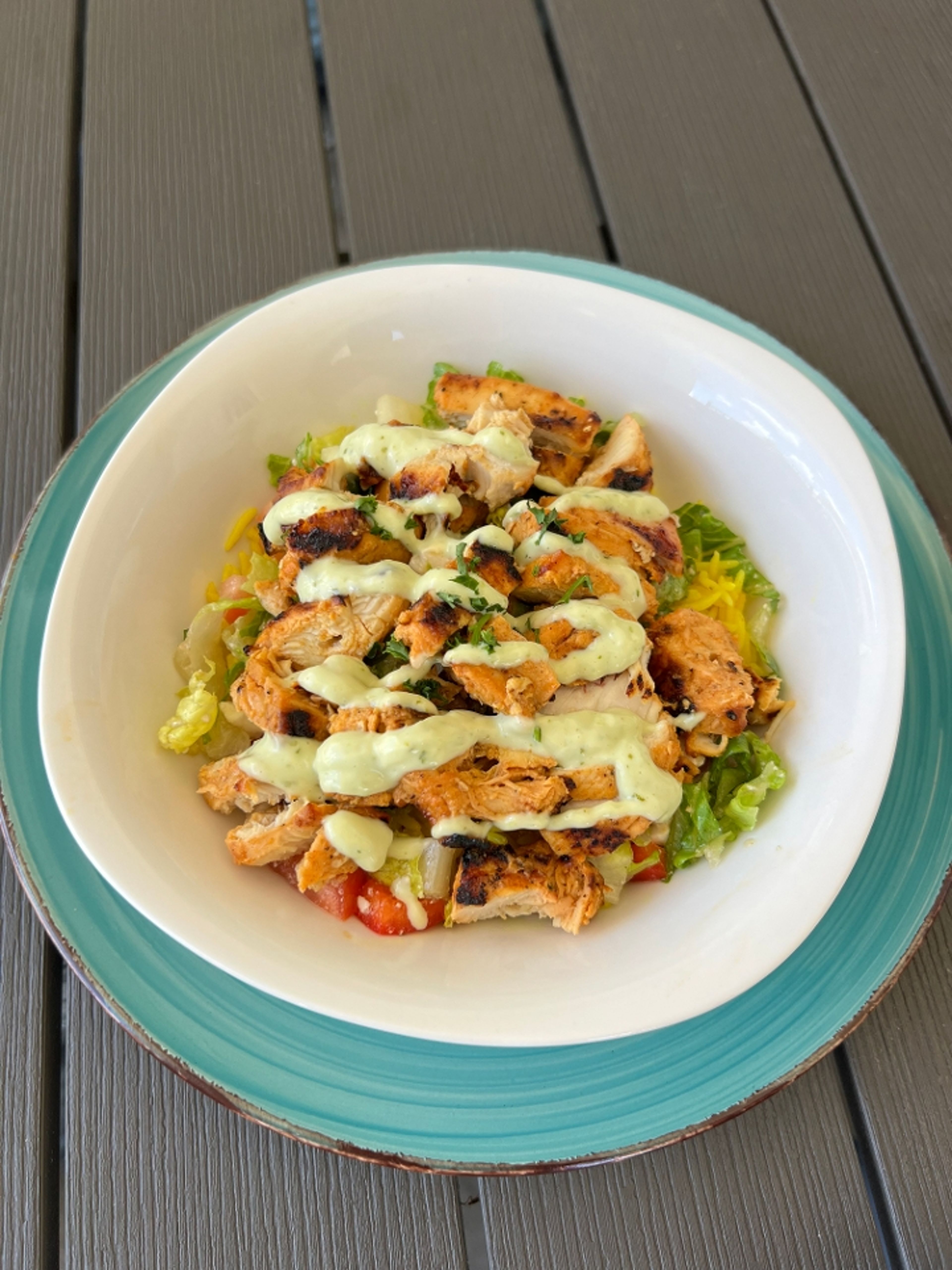 Signature Grilled chicken rice bowl.