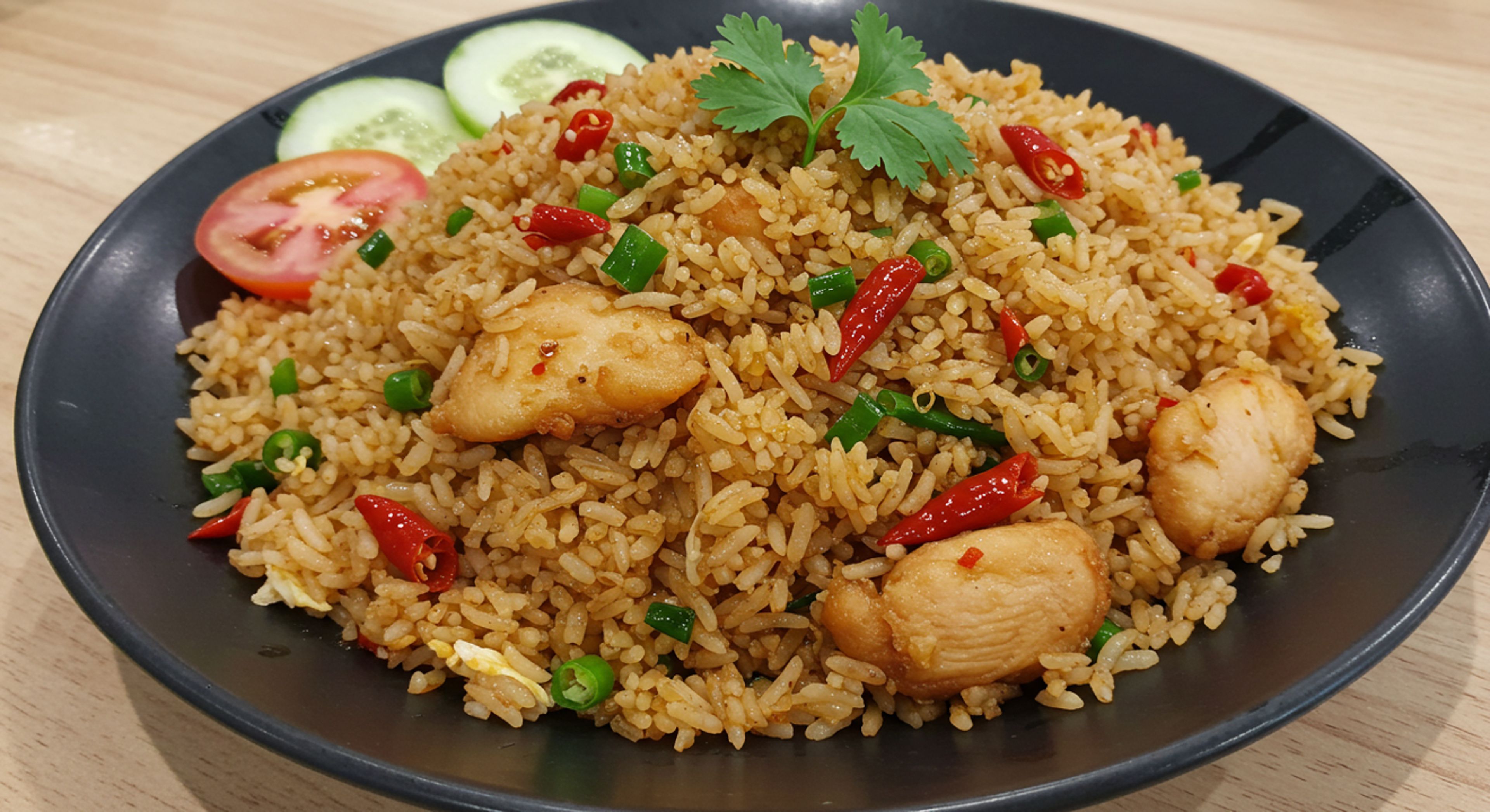 Chilli Garlic Chicken Fried Rice.