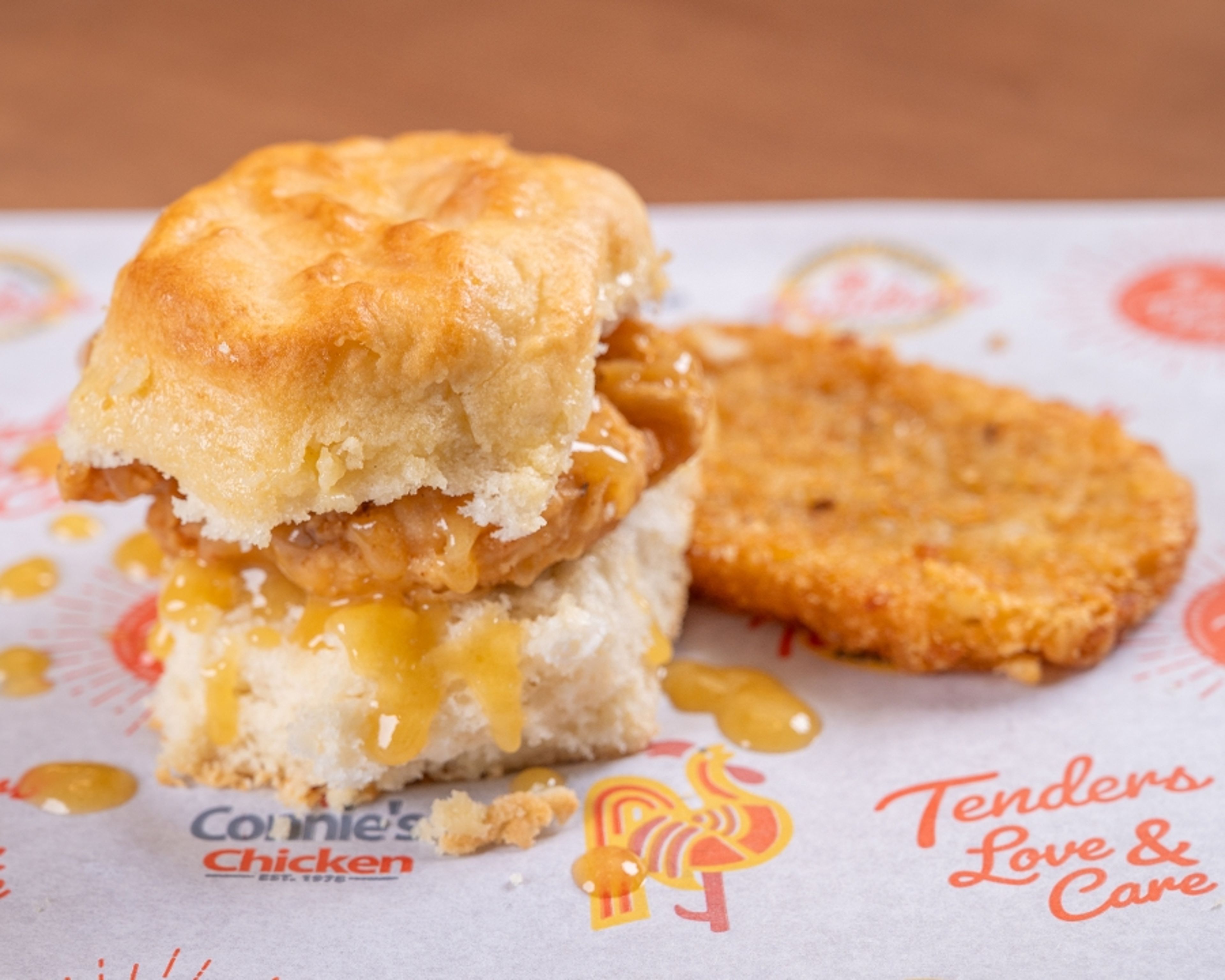 # 6 Honey Butter Chicken Biscuit Combo.
