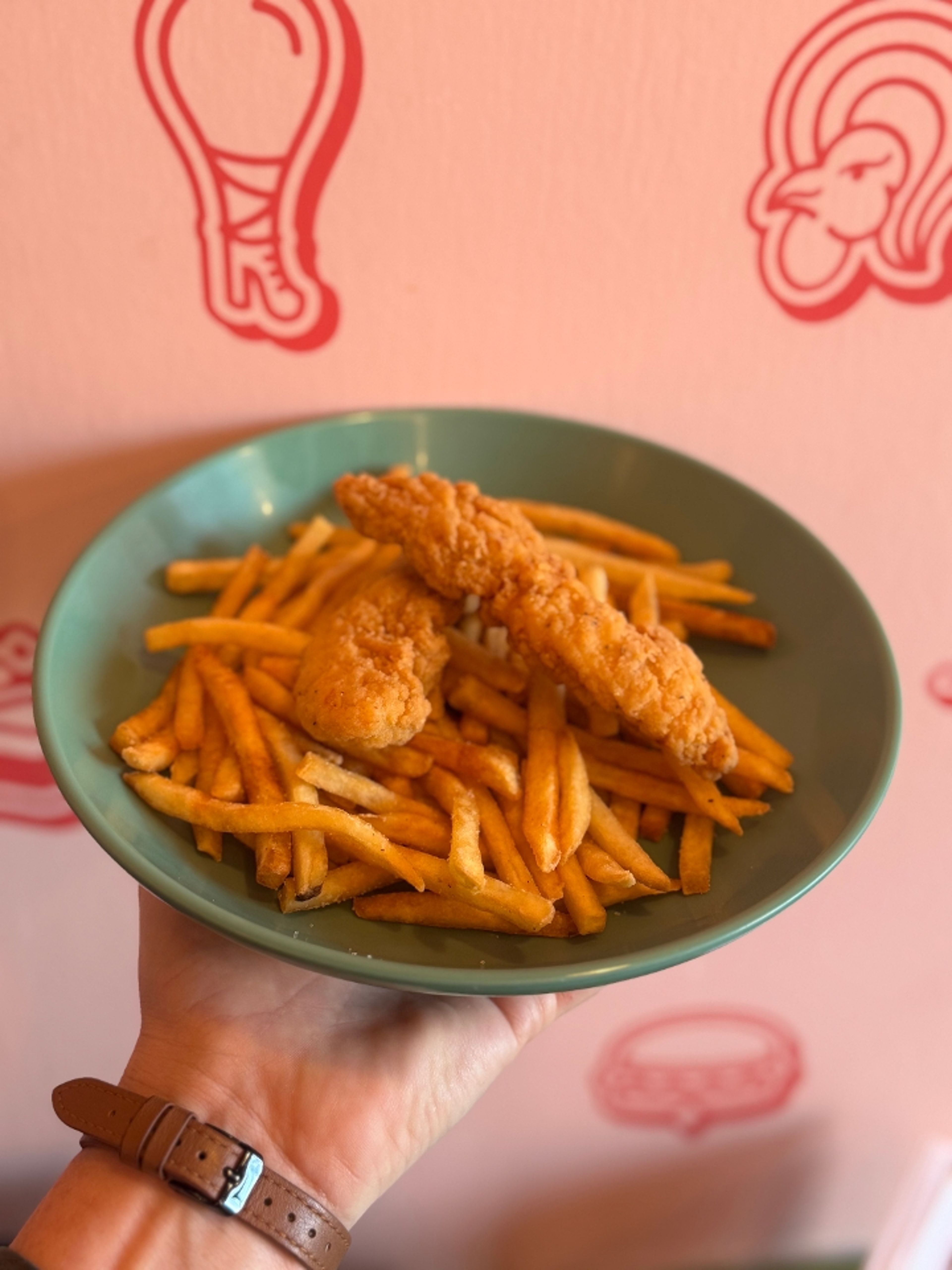 Half Order Chicken Tenders And Fries.