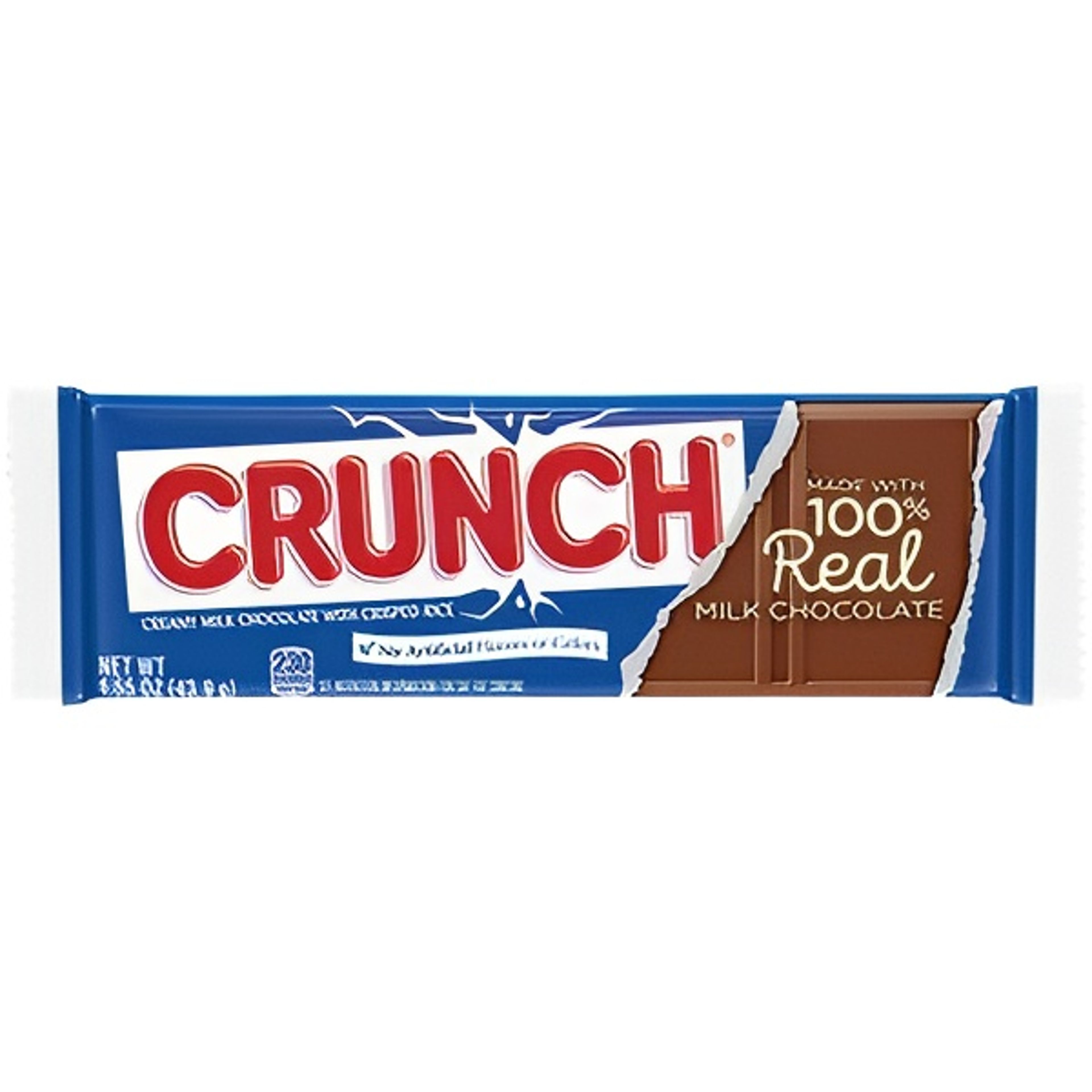 CRUNCH Chocolate Bar Single  Creamy Milk Chocolate with Crisped Rice  1.55 Oz.