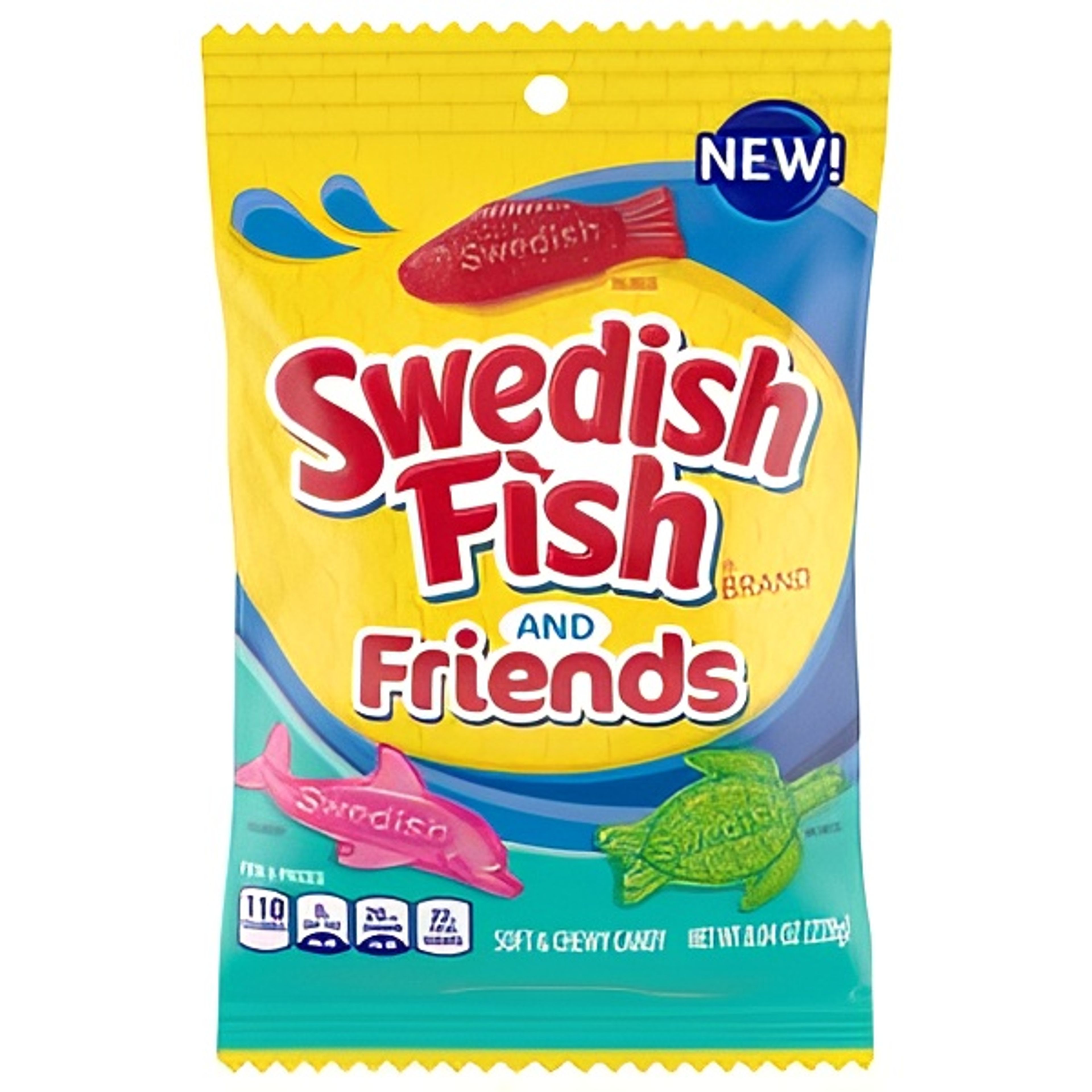SWEDISH FISH and Friends Soft & Chewy Candy  8.04 Oz.