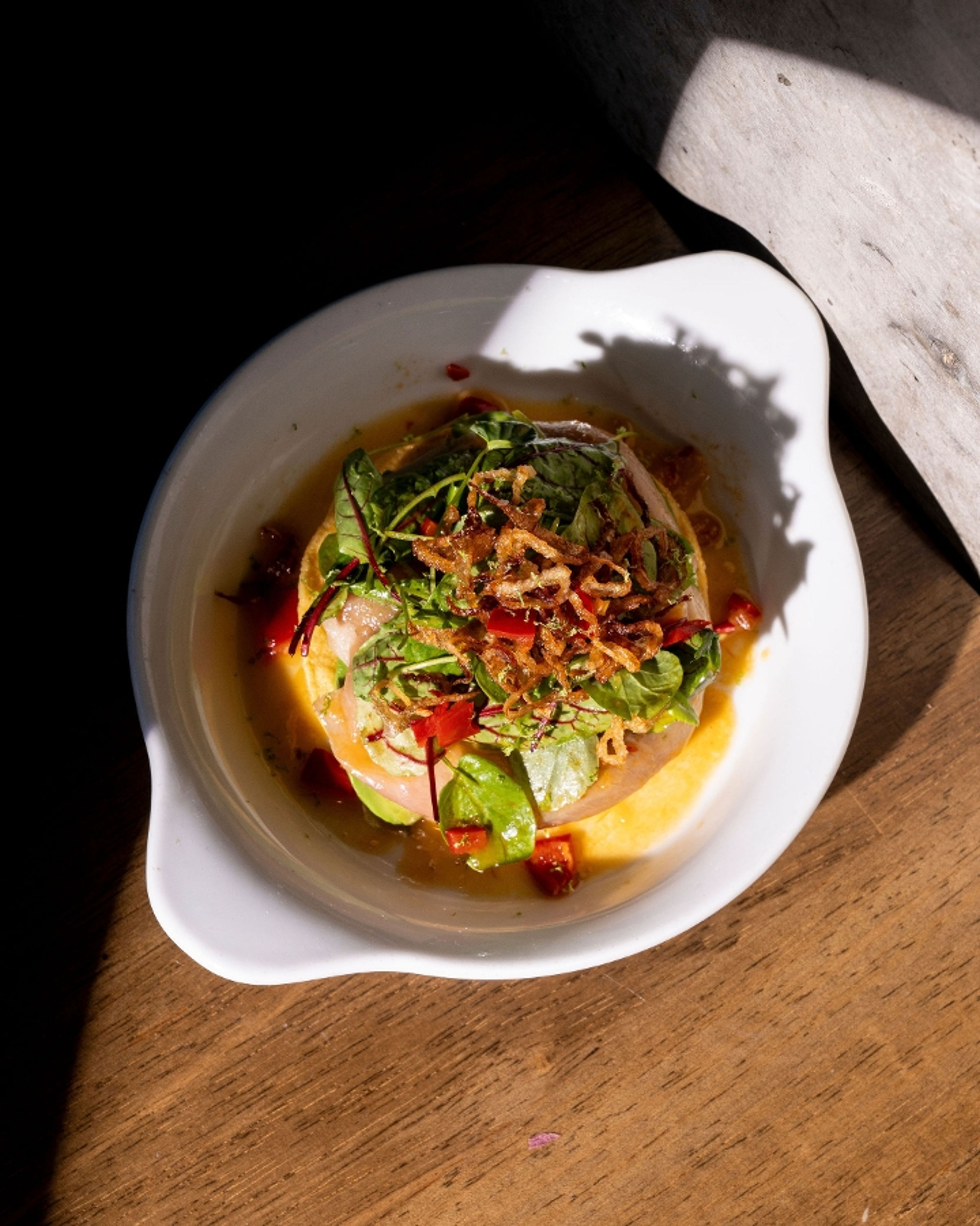 Hamachi Crudo Tostada.