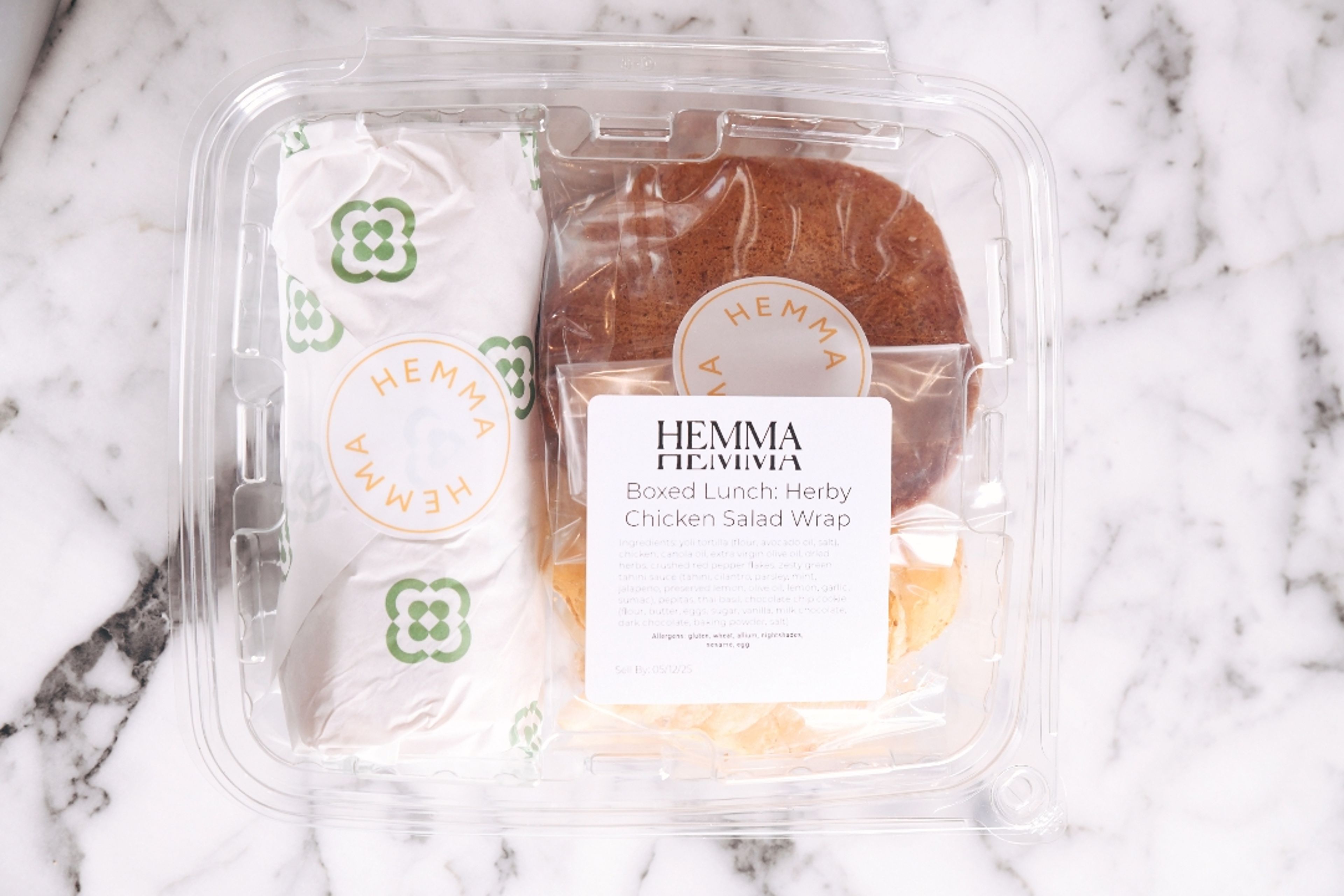 Boxed Lunch: Herby Chicken Salad Wrap.