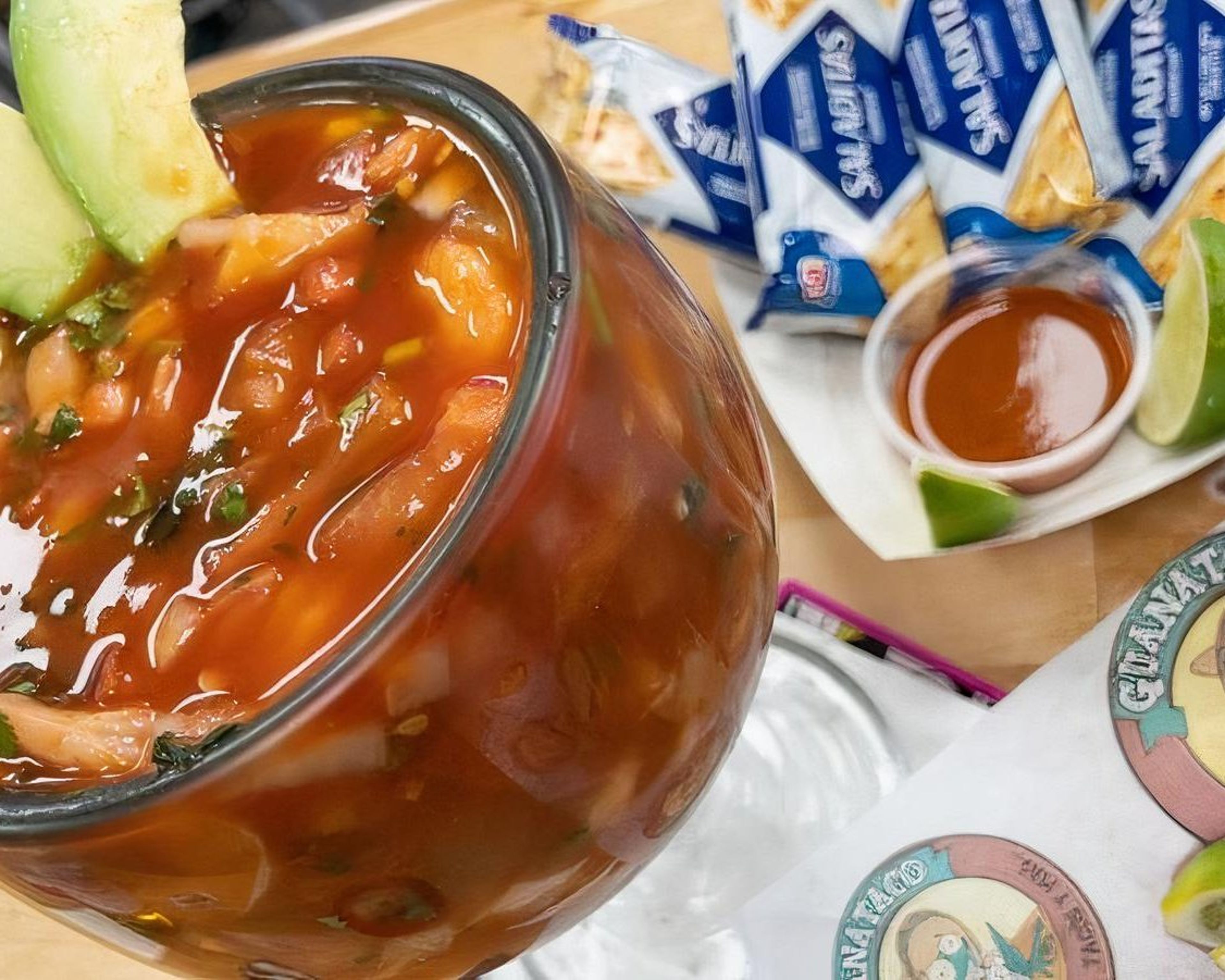 COCTEL DE CAMARON  (Mexican shrimp cocktail).