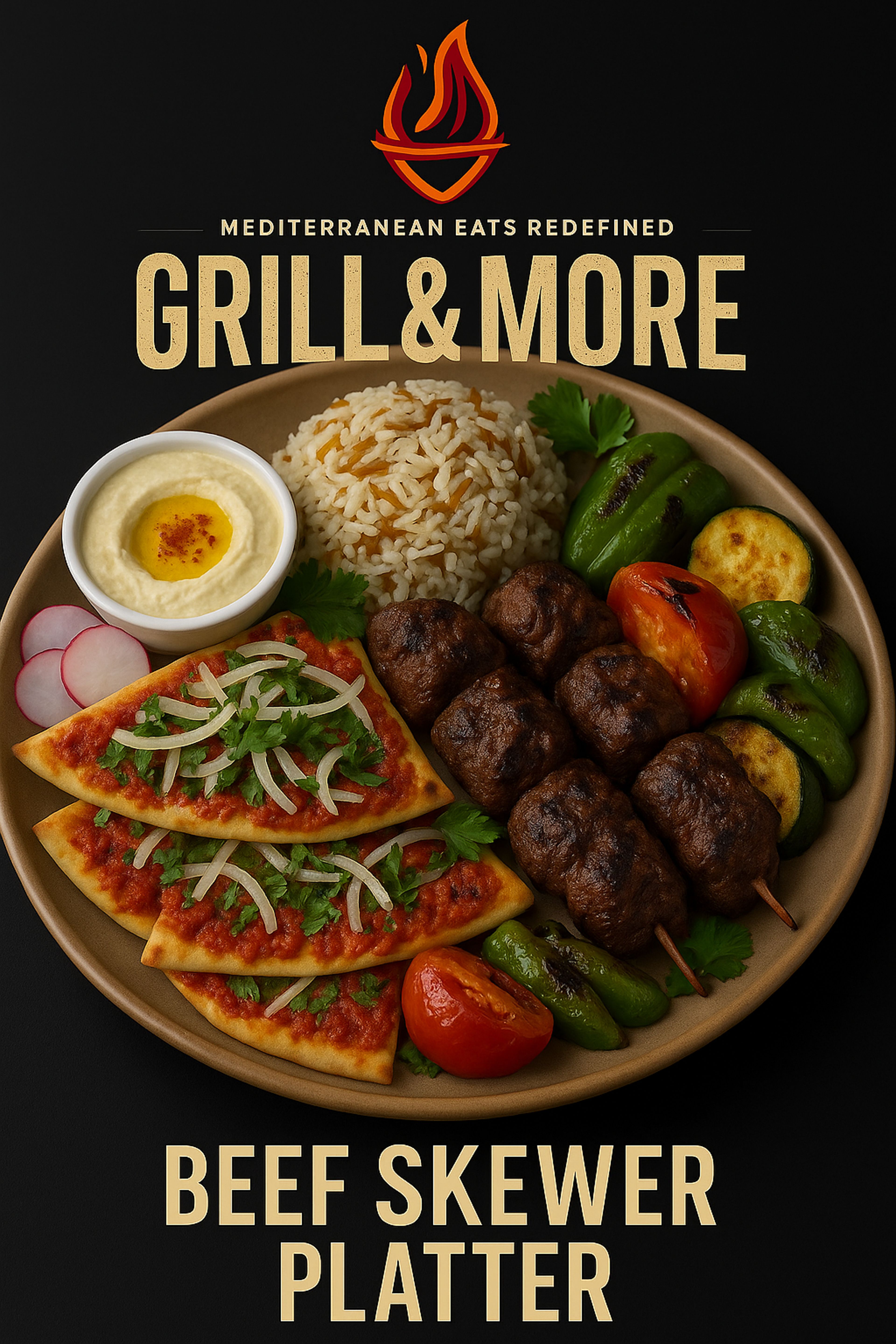 Beef Skewer Platter.