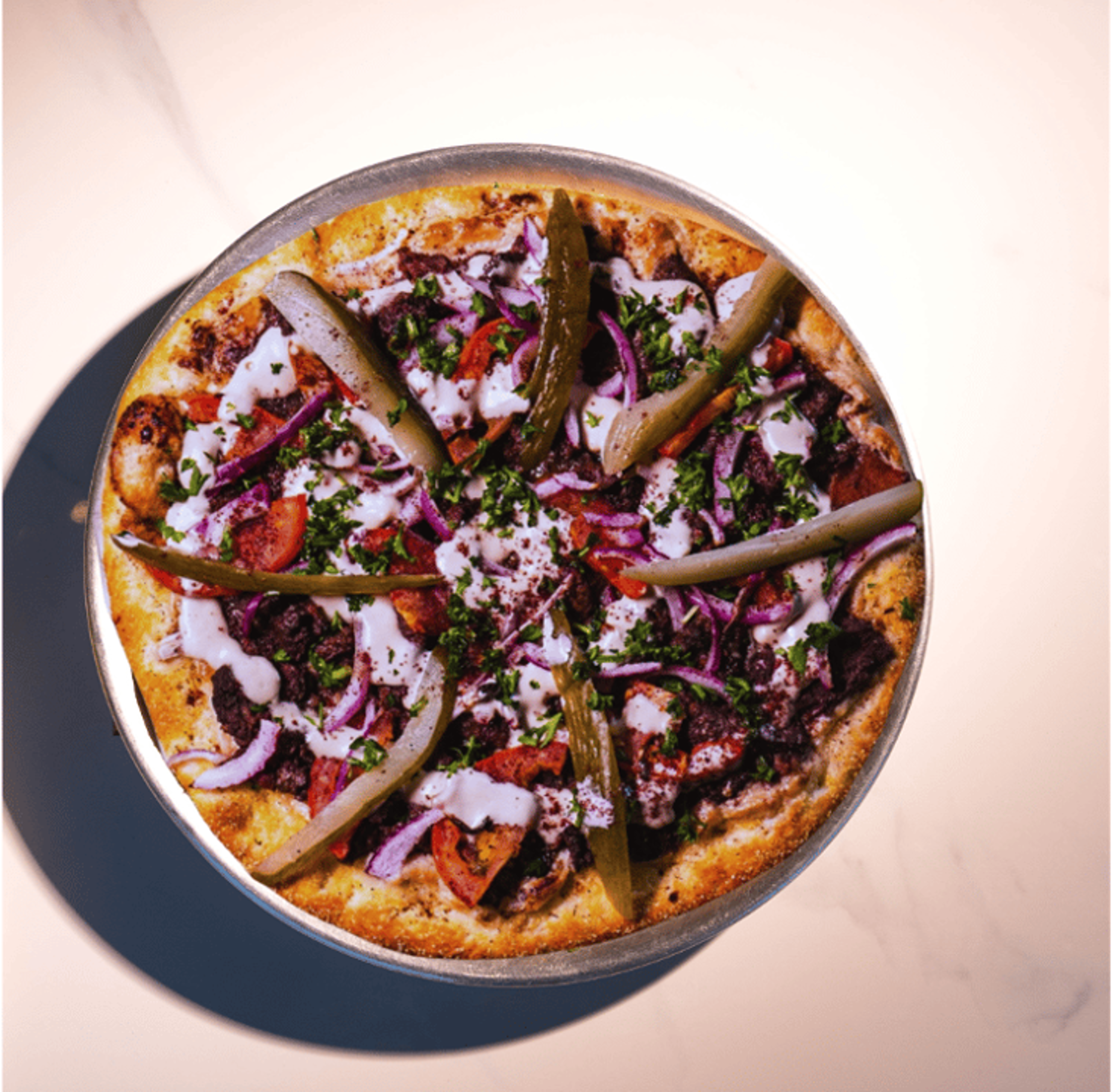 SM - Beef Shawarma Pizza.