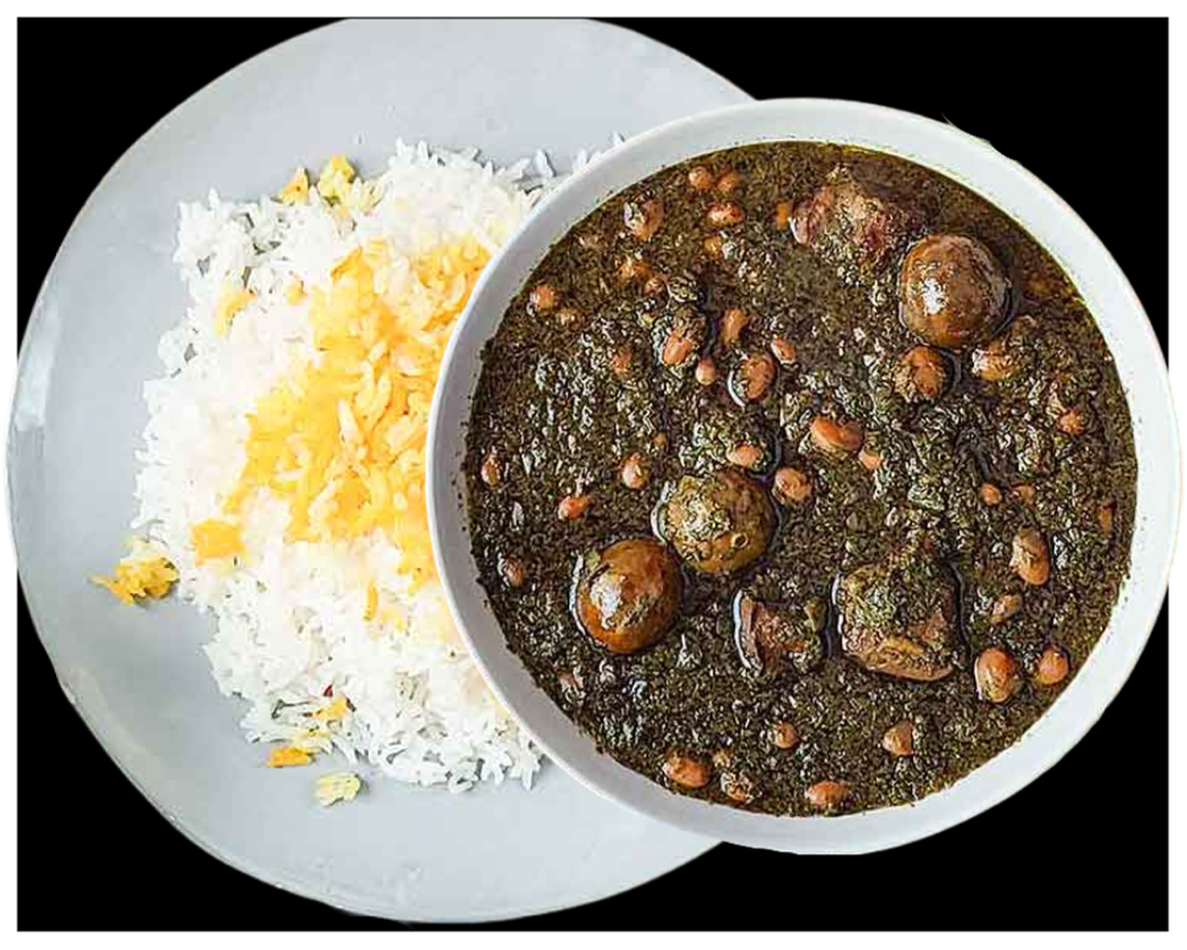 Ghormeh Sabzi Stew Plate (قرمه سبزی).
