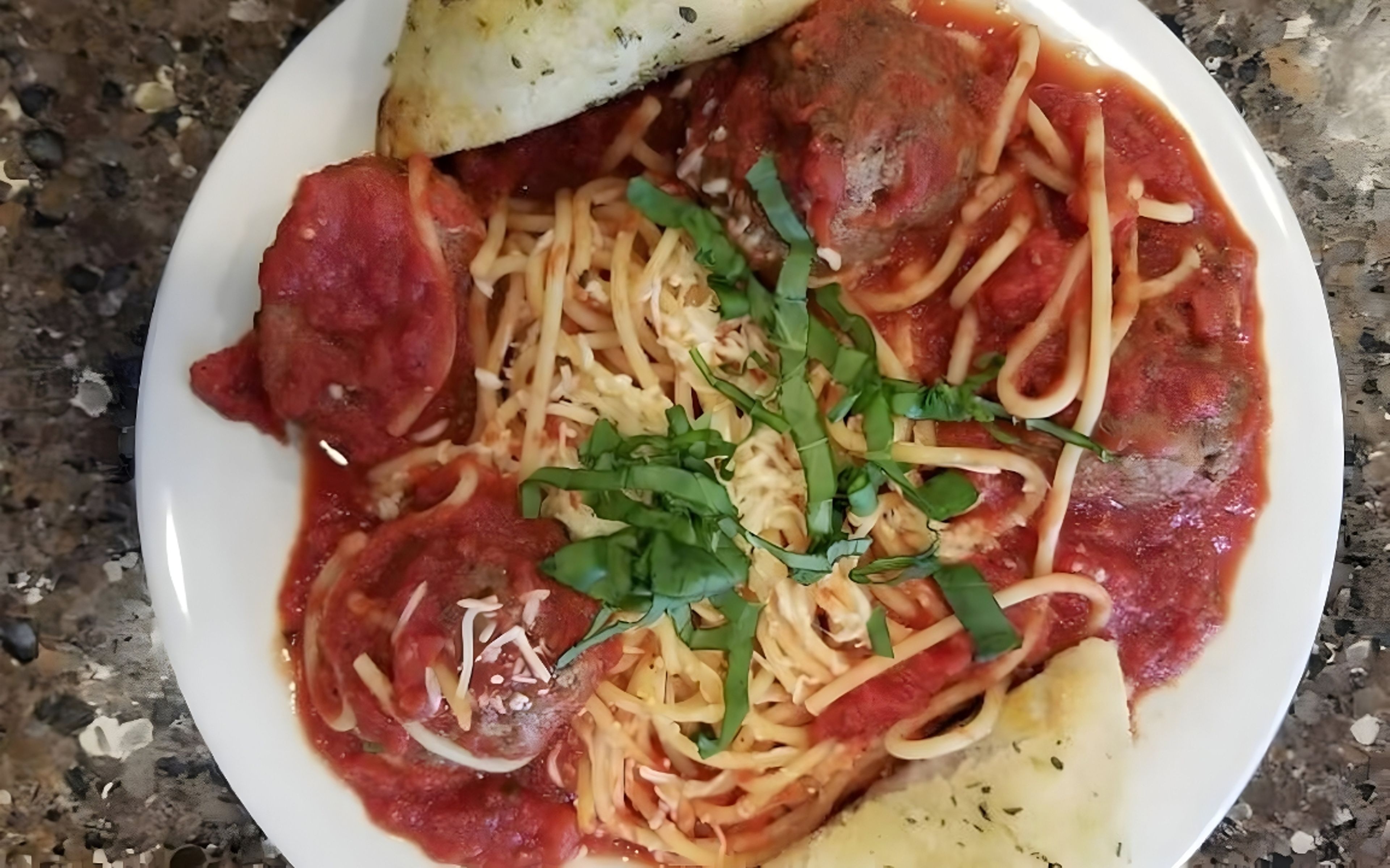 Spaghetti with Home Made Meatballs.
